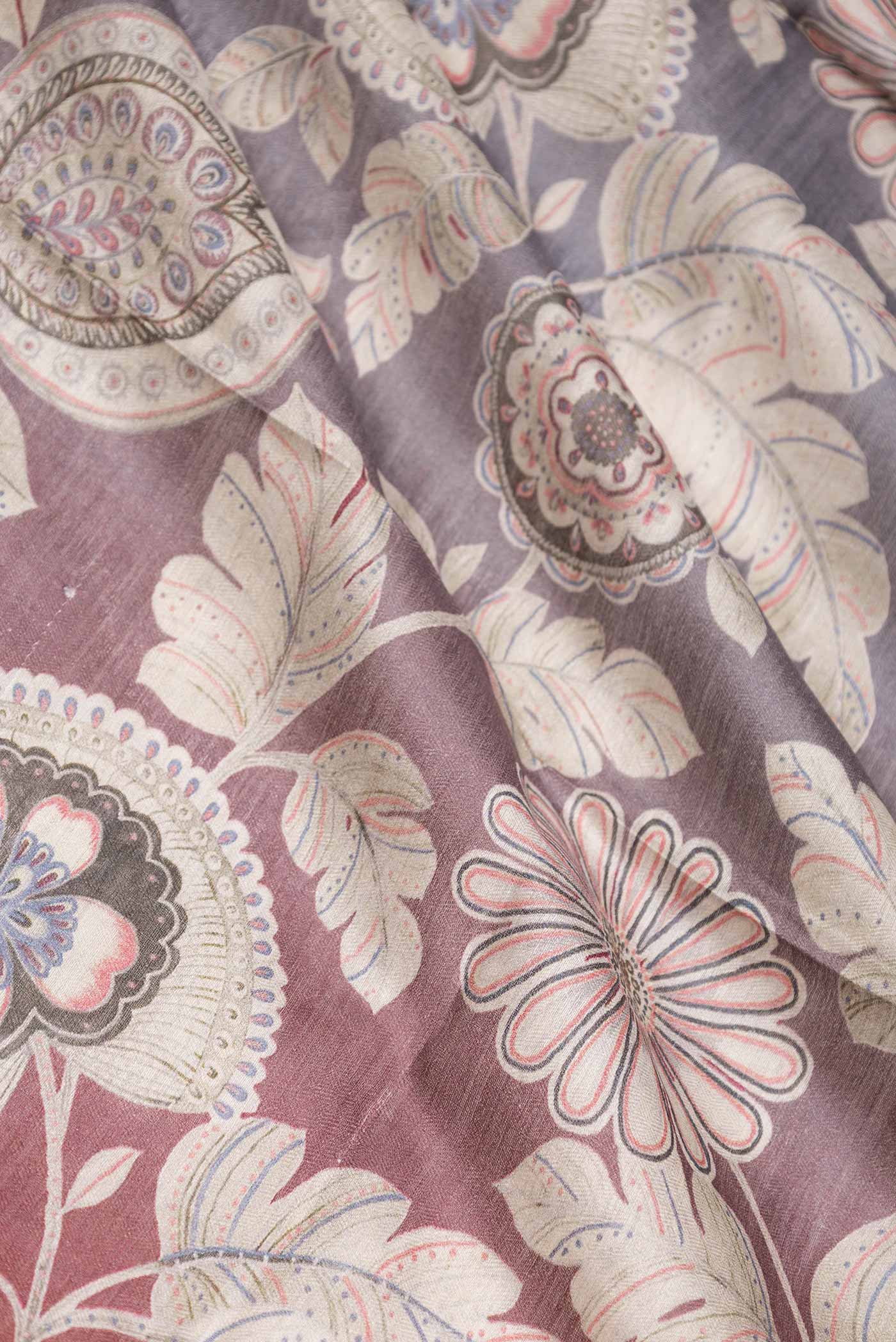 Maroon Dual Tone Tussar Saree - Image 2