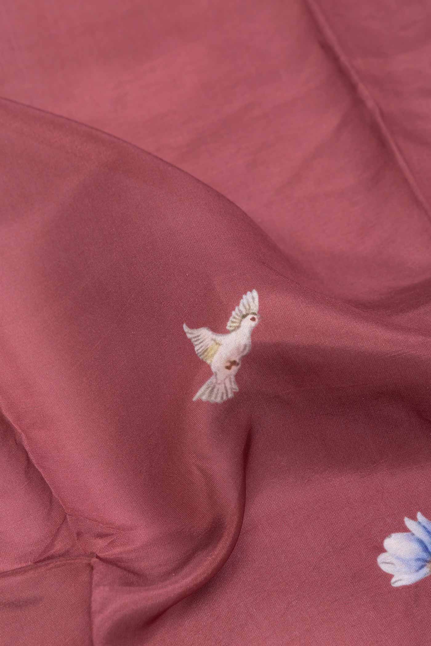 Maroon Dual Tone Tussar Silk Saree - Image 2