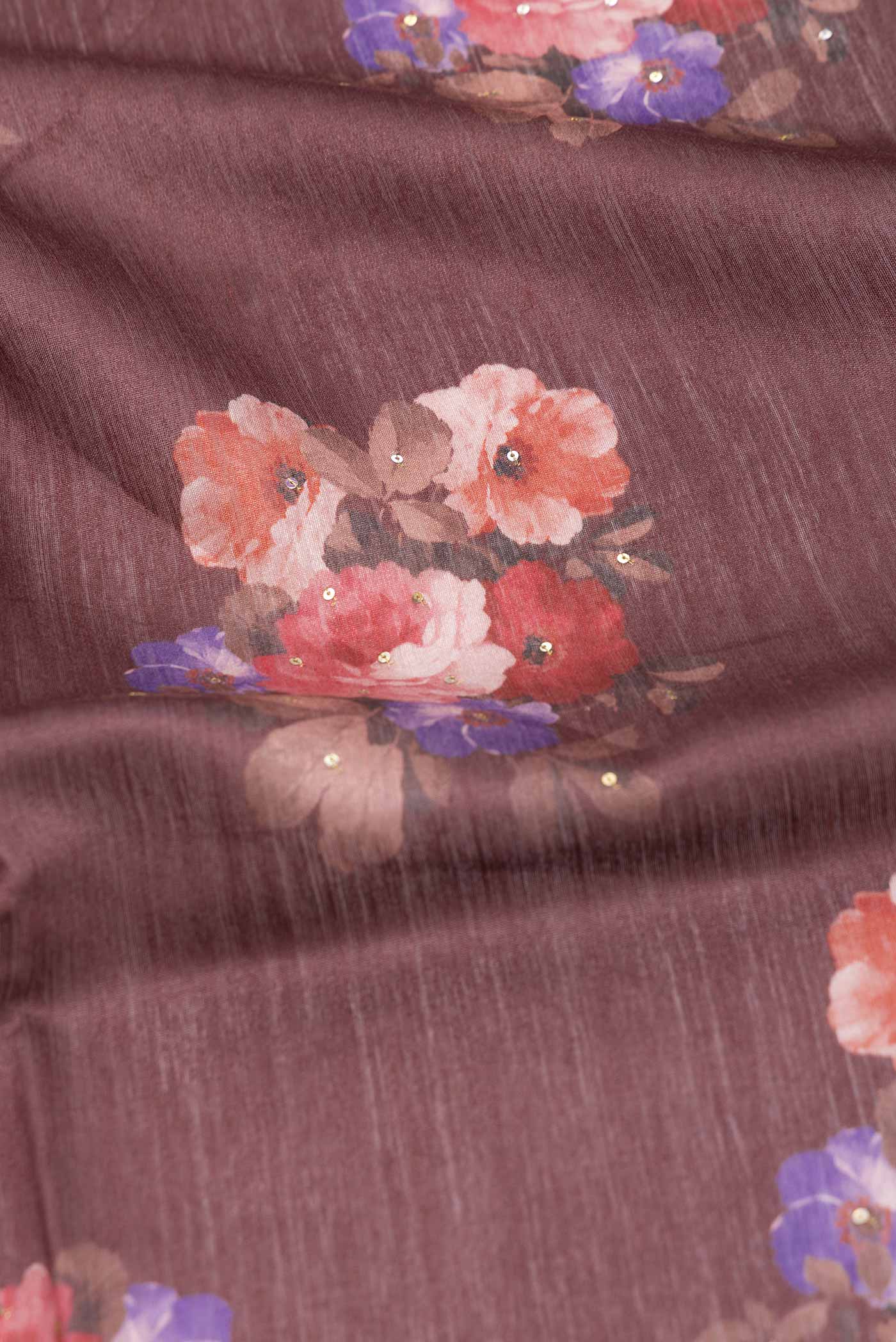 Maroon Dual Tone Tussar Silk Saree - Image 2
