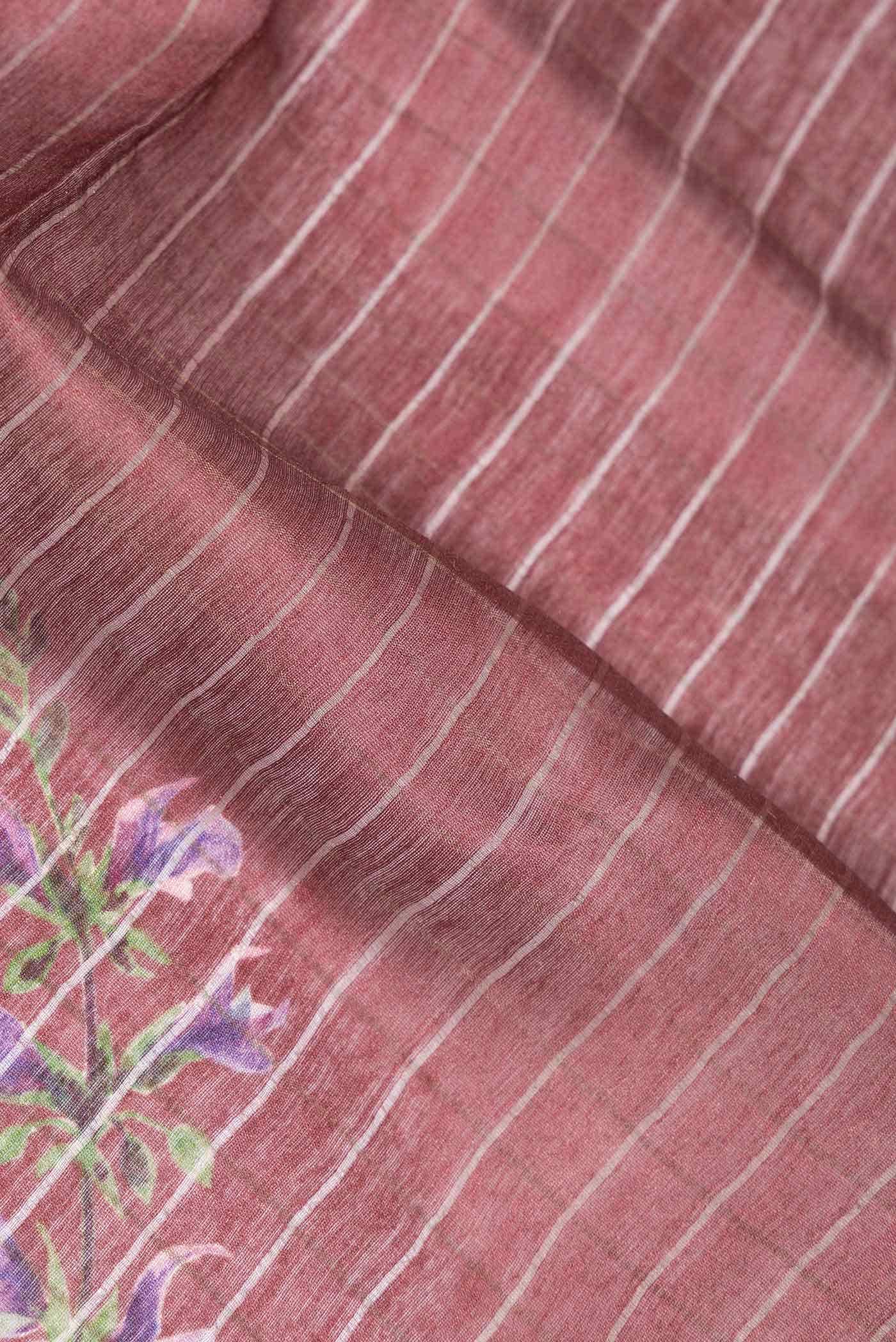 Maroon Dual Tone Tussar Silk Saree - Image 2