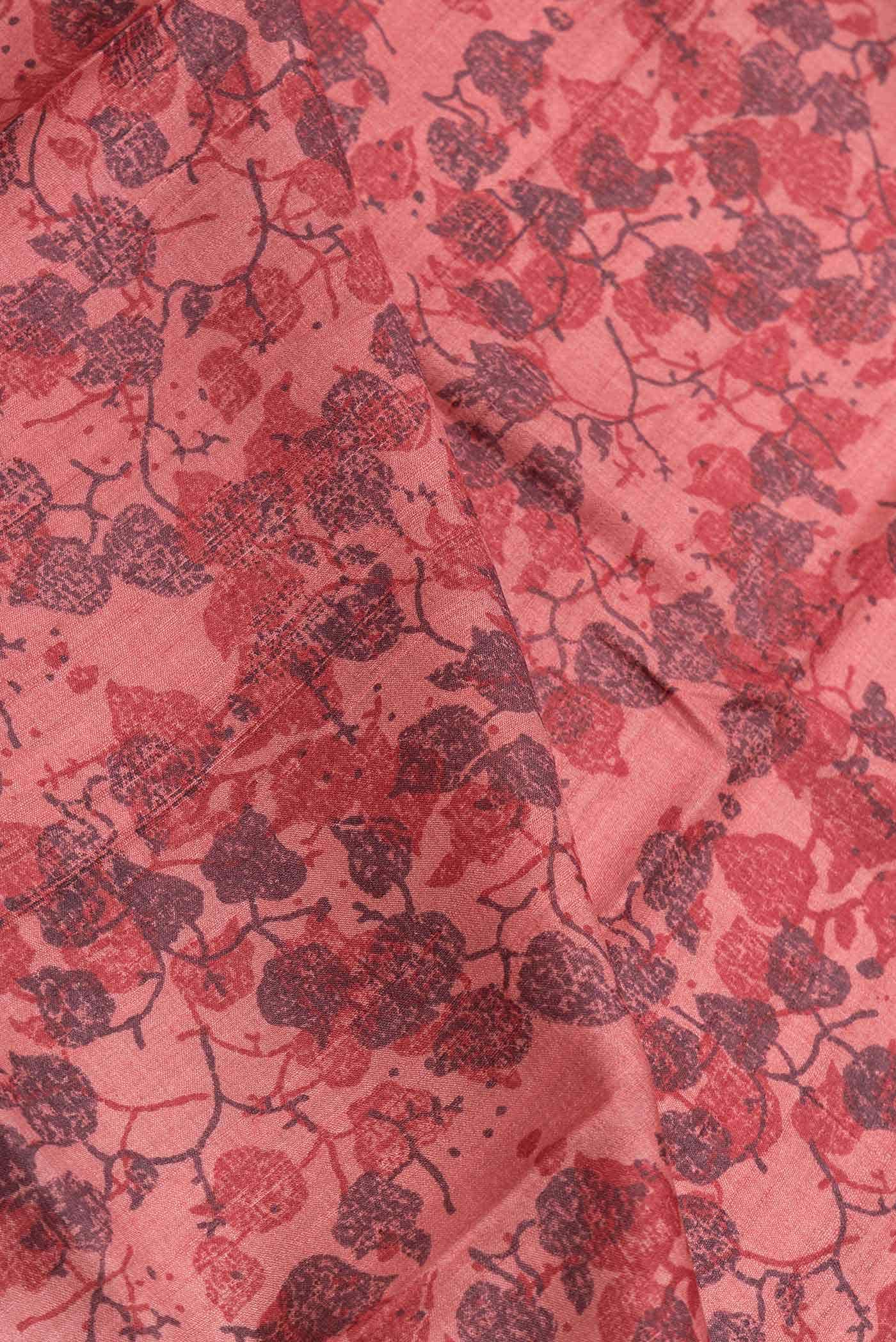 Maroon Dual Tone Tussar Silk Saree - Image 2
