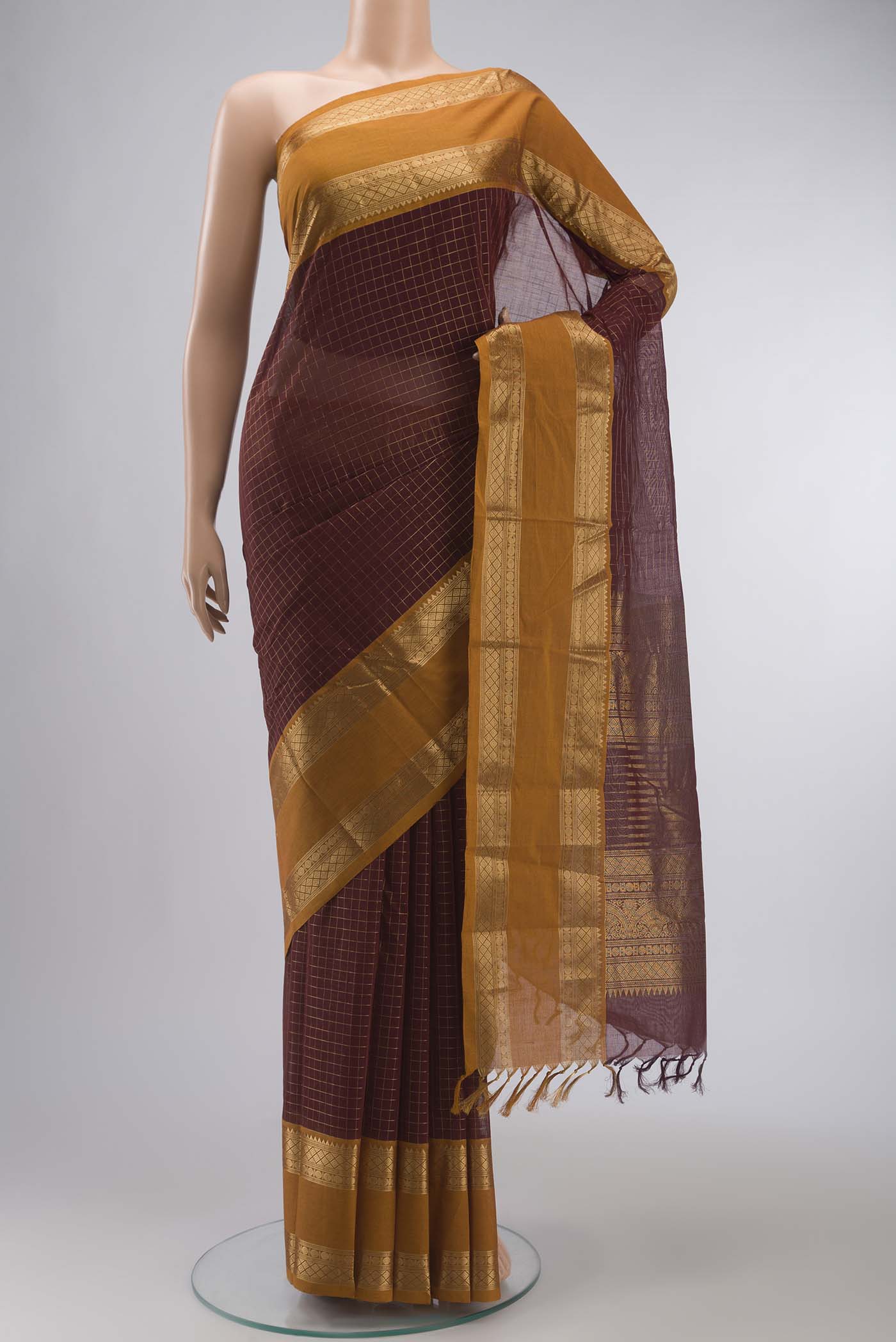 Maroon Kanchi Cotton Saree