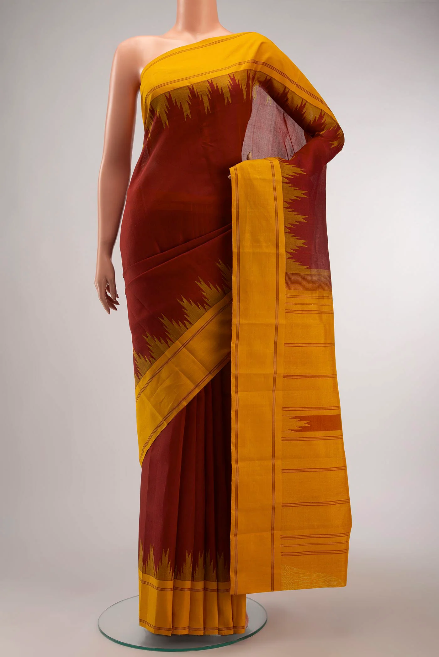 Maroon Kanchi Cotton Saree