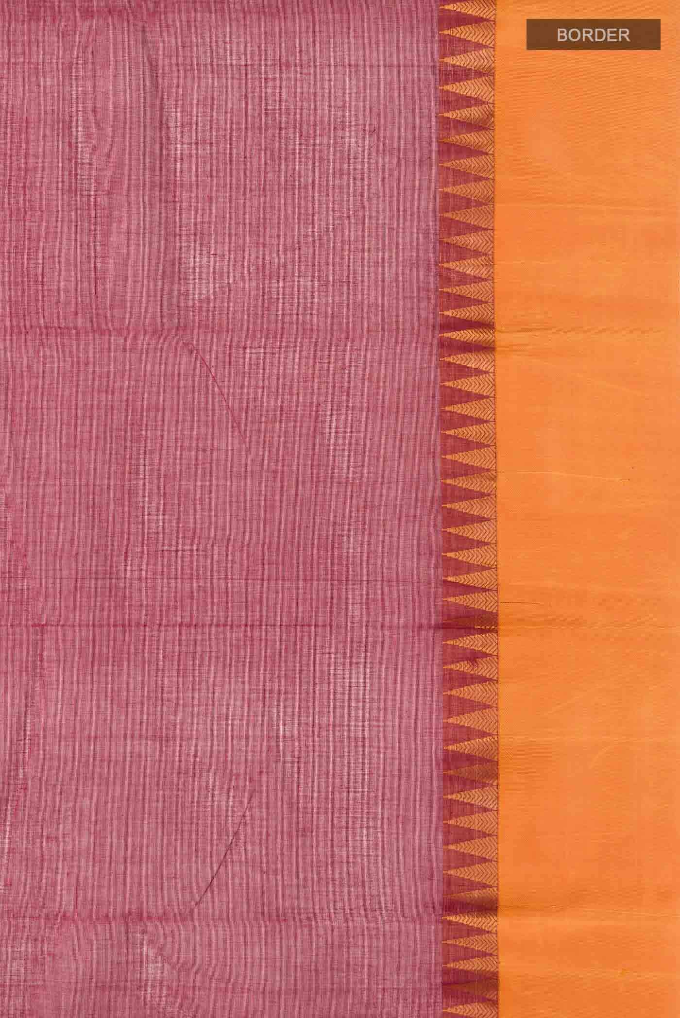 Maroon Kanchi Cotton Saree - Image 4