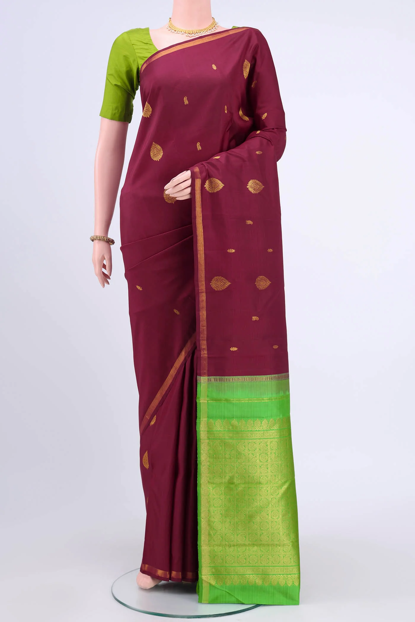 Maroon Kanchipuram Saree