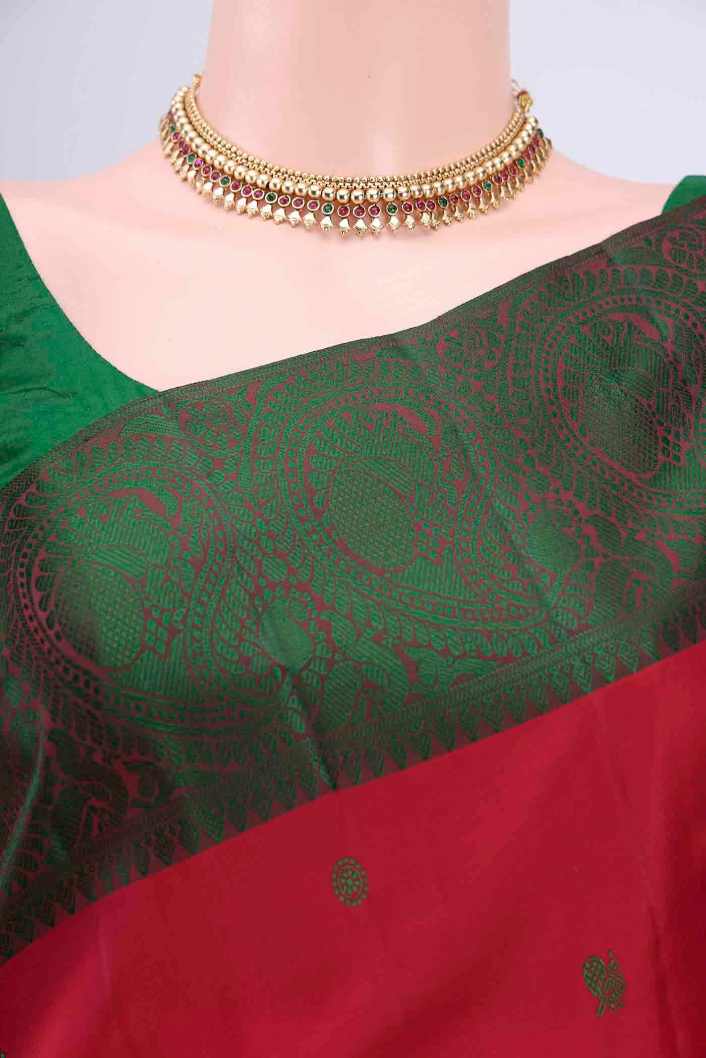 Red Kanchipuram Saree - Image 2