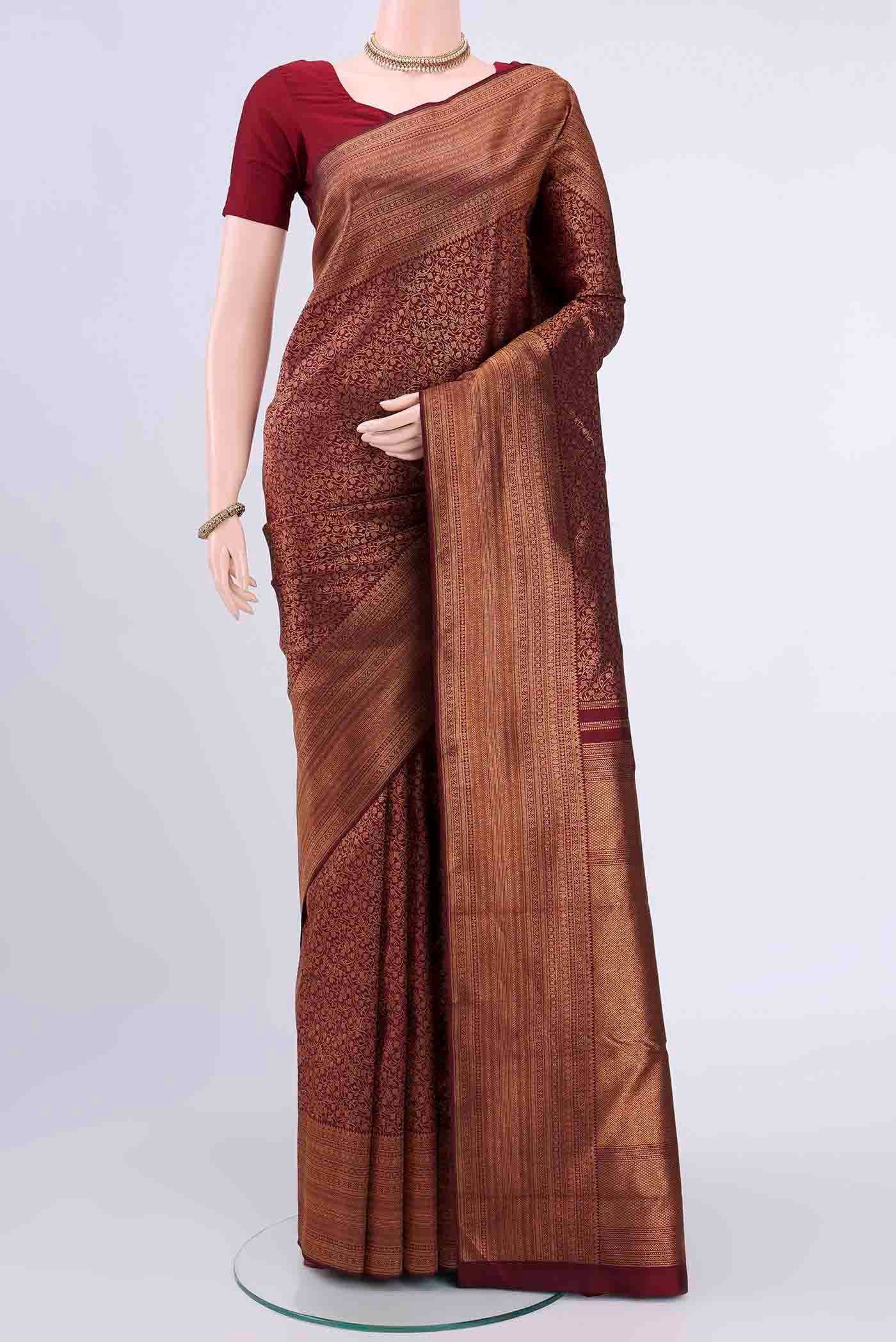 Maroon Kanchipuram Saree