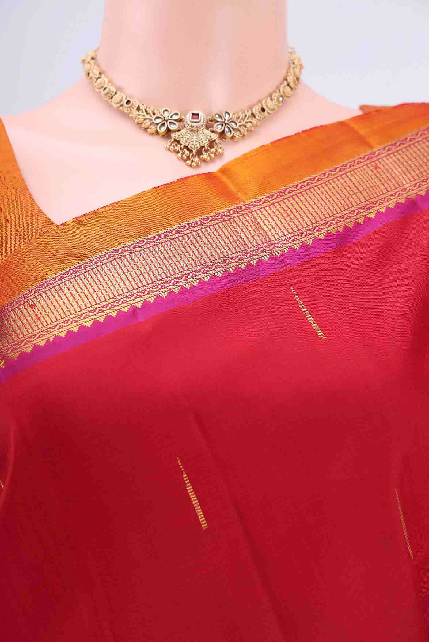 Maroon Kanchipuram Saree - Image 2