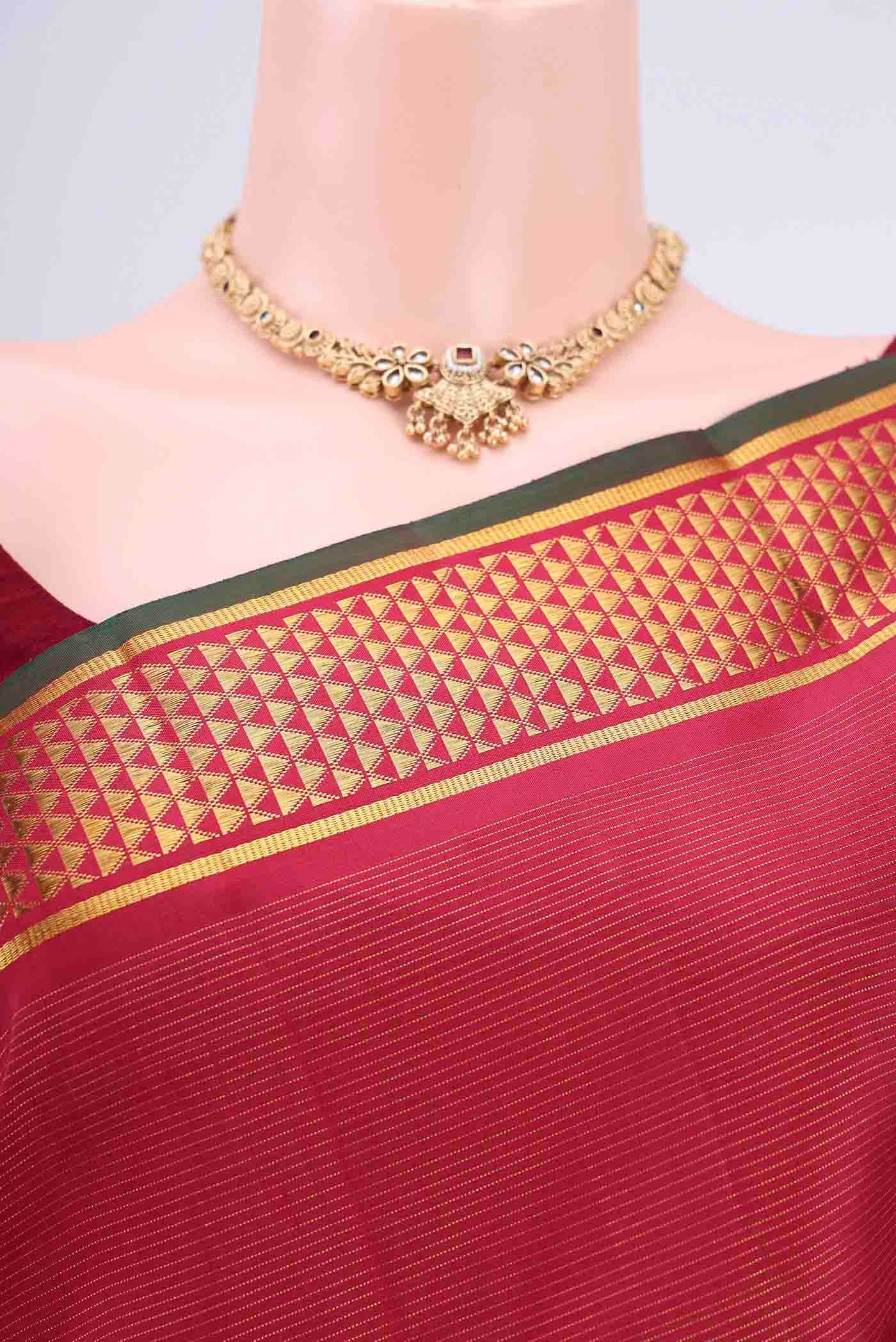 Maroon Kanchipuram Saree - Image 2