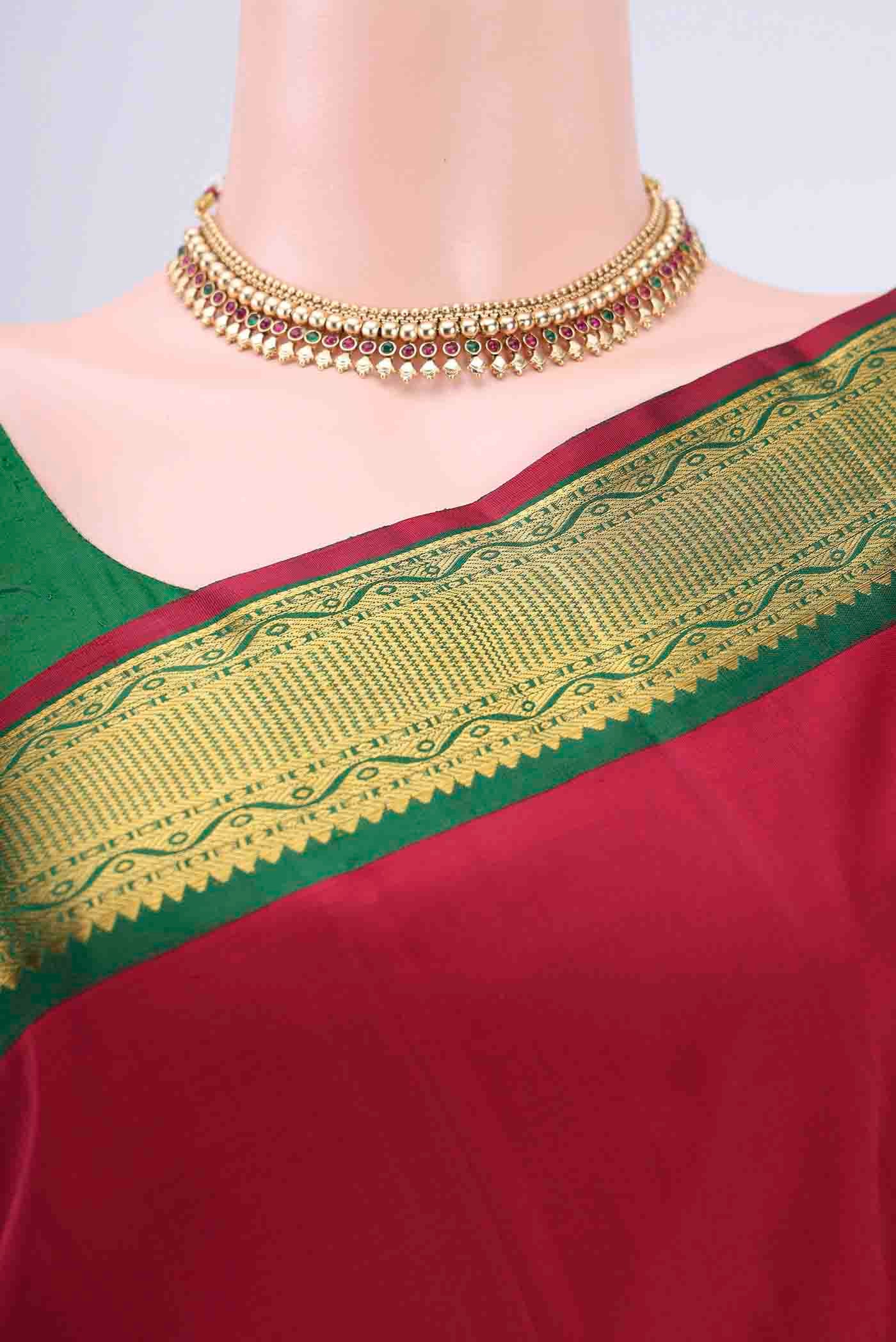 Maroon Kanchipuram Saree - Image 2