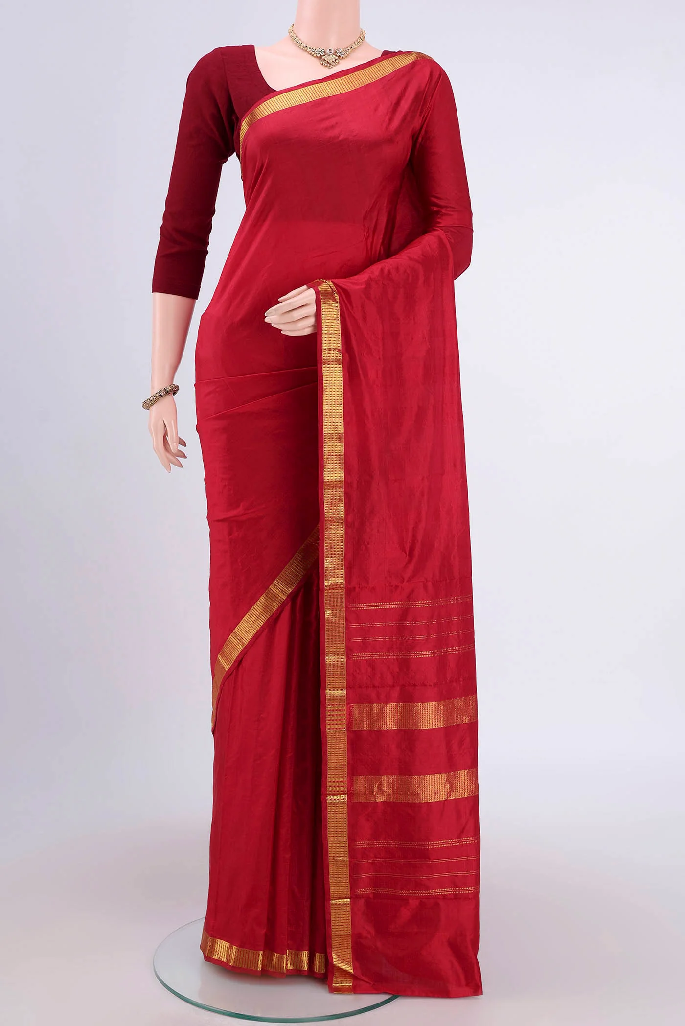 Maroon Kanchipuram Silk Saree