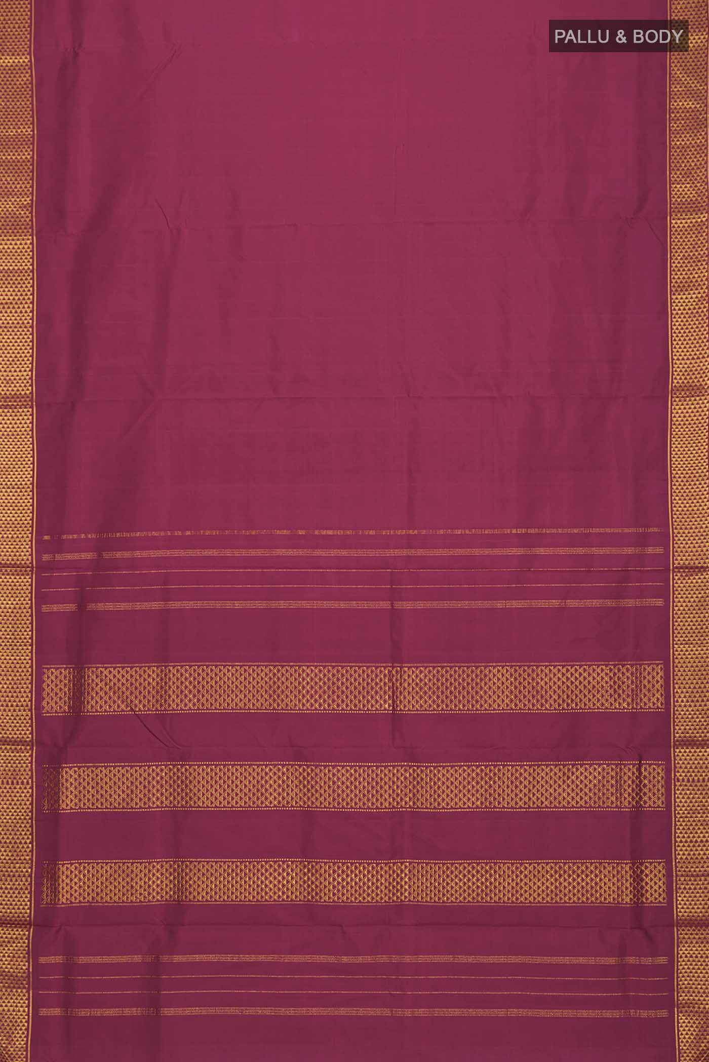 Maroon Kanjivaram Silk Nine Yards Saree - Image 5