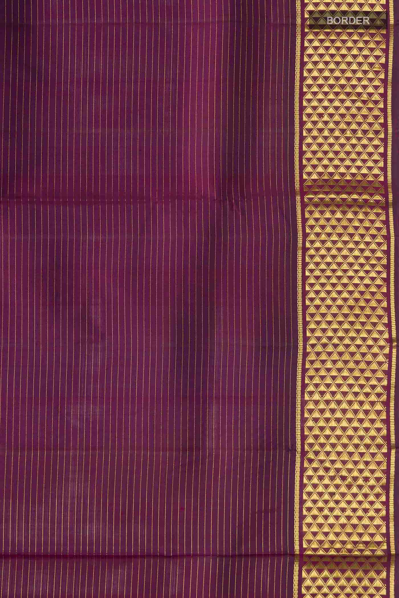 Maroon Kanjivaram Silk Nine Yards Saree - Image 3