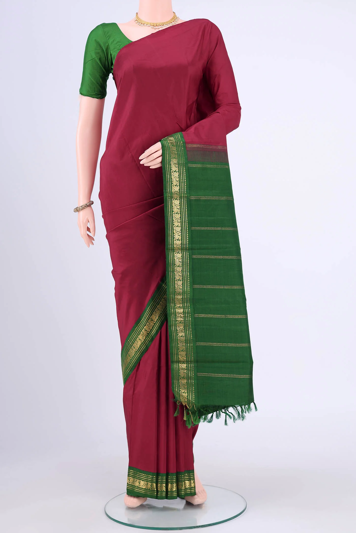 Maroon Kanjivaram Silk Saree