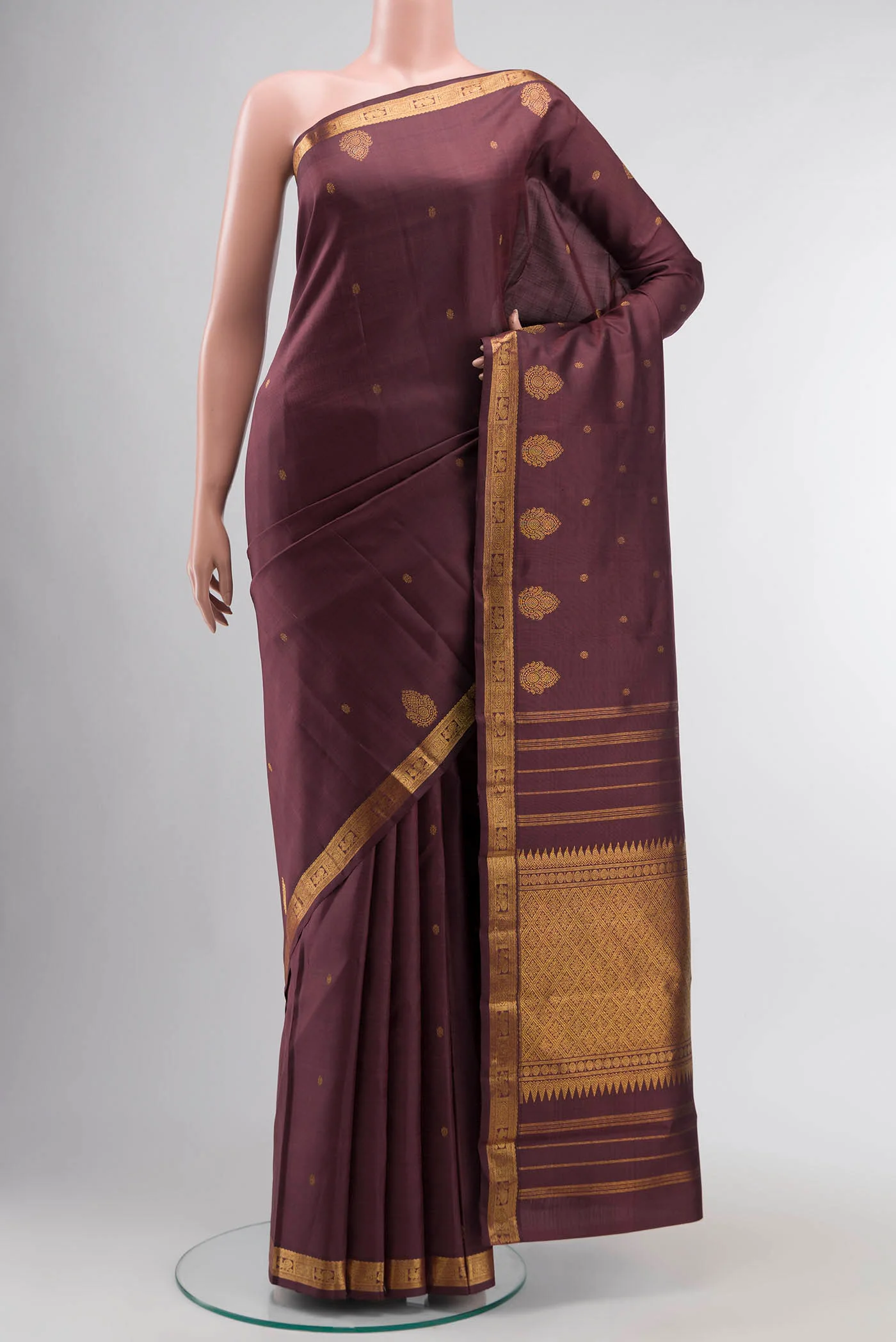 Maroon Kanchipuram Silk Saree