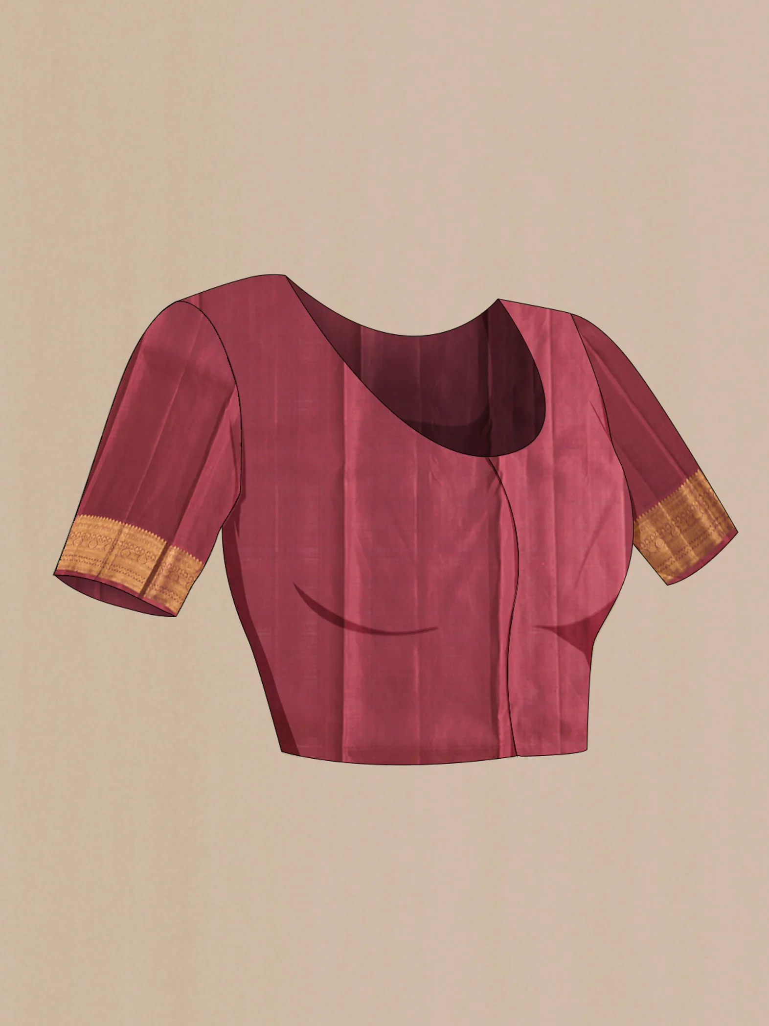 Maroon Kanjivaram Silk Saree - Image 5