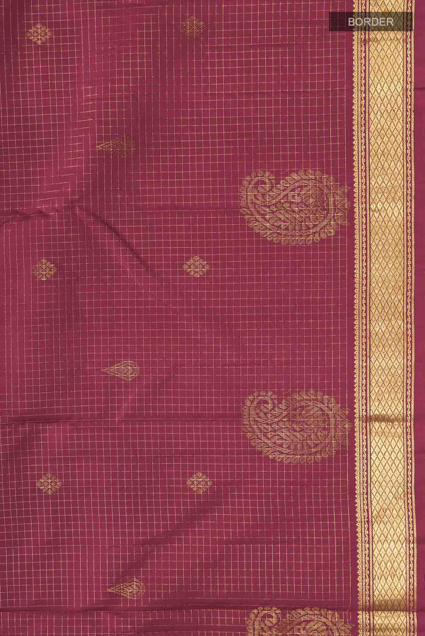 Maroon Kanjivaram Silk Saree - Image 3