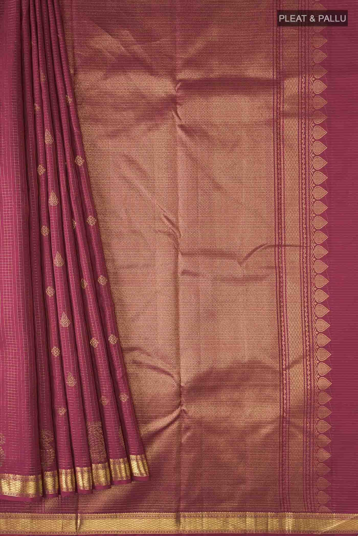Maroon Kanjivaram Silk Saree - Image 4