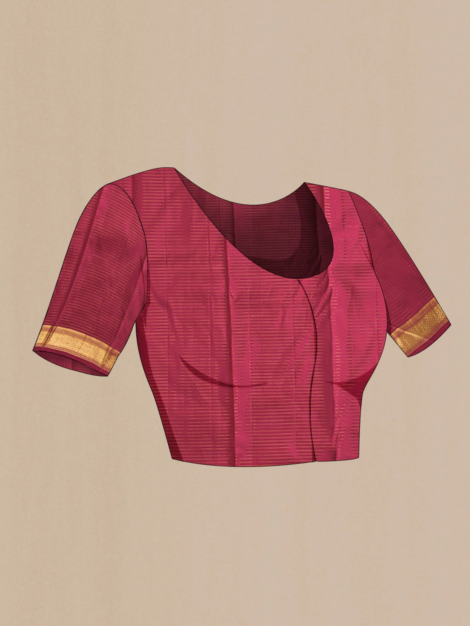 Maroon Kanjivaram Silk Saree - Image 5