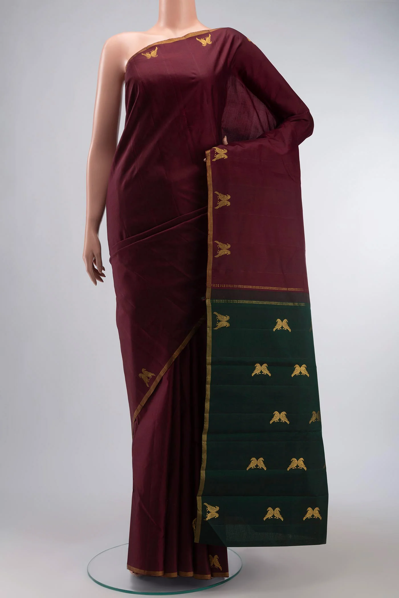Maroon Kanchipuram Silk Saree