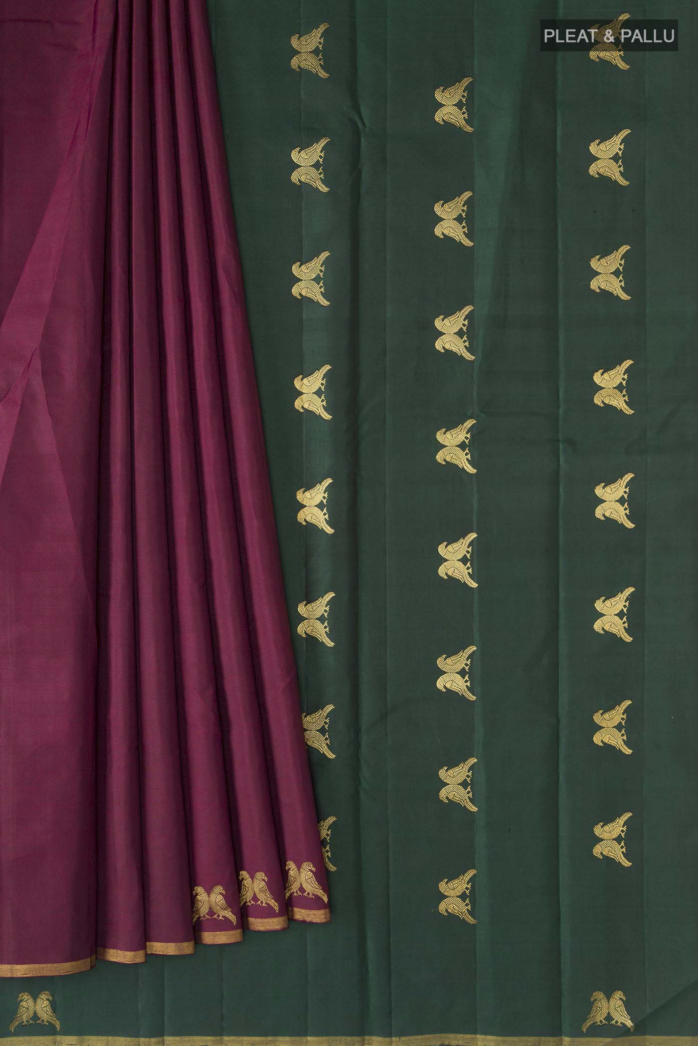 Maroon Kanchipuram Silk Saree - Image 4