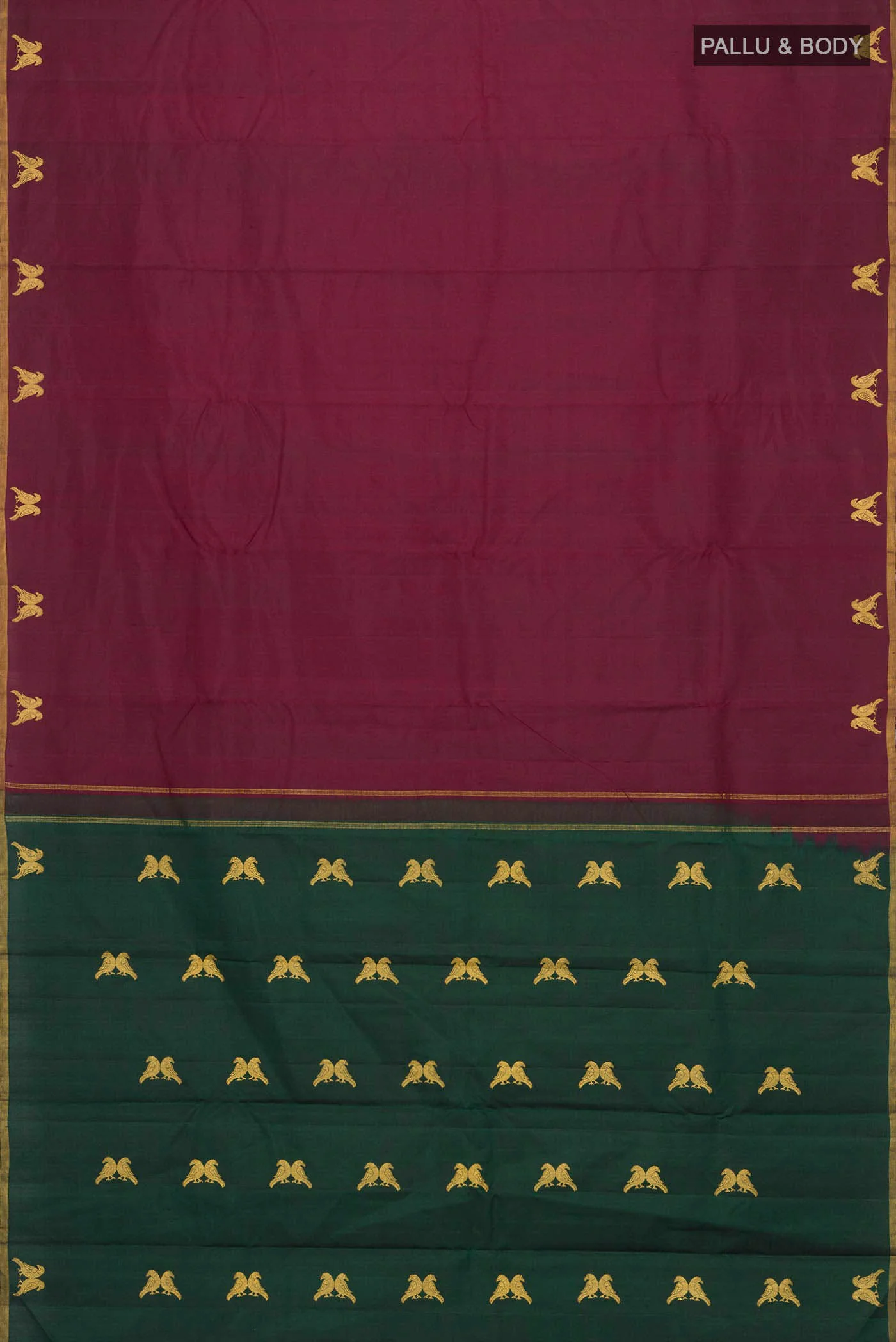 Maroon Kanchipuram Silk Saree - Image 6
