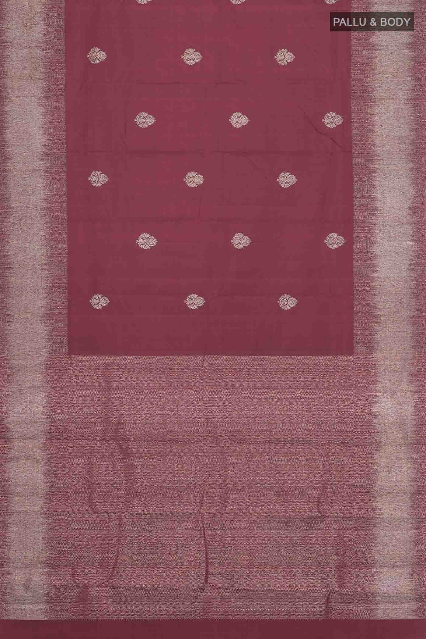 Maroon Kanjivaram Silk Saree - Image 6