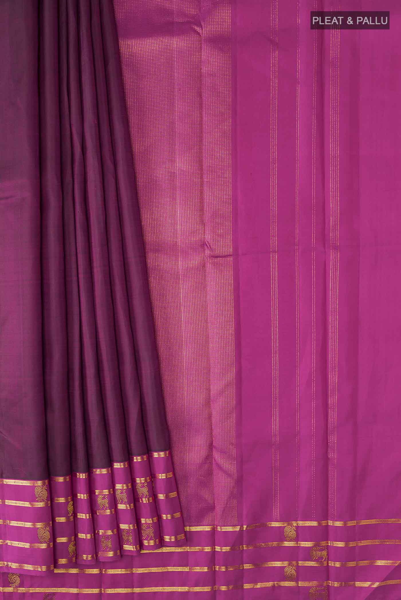 Maroon Kanjivaram Silk Saree - Image 4