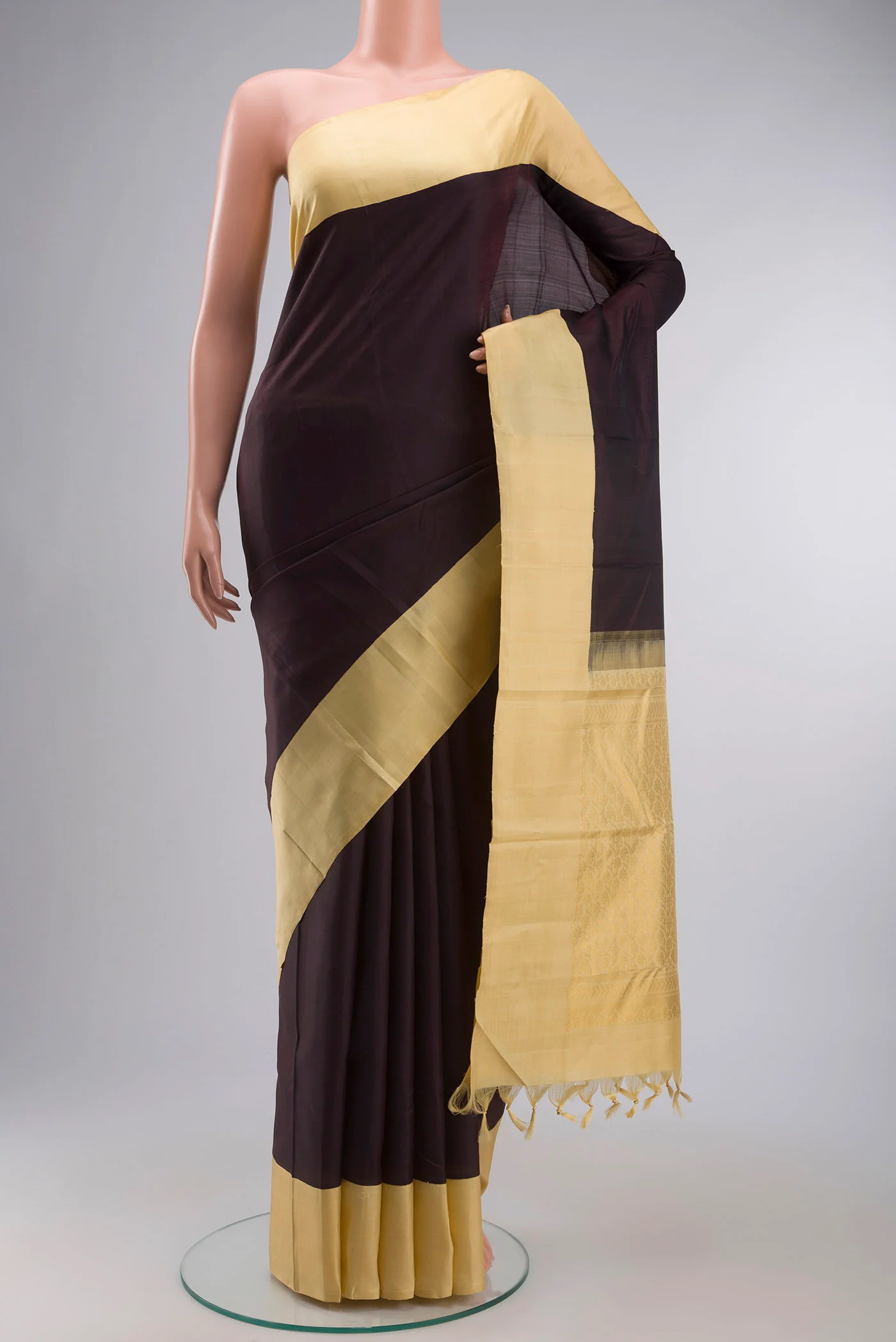 Coffee Brown Kanchipuram Silk Saree