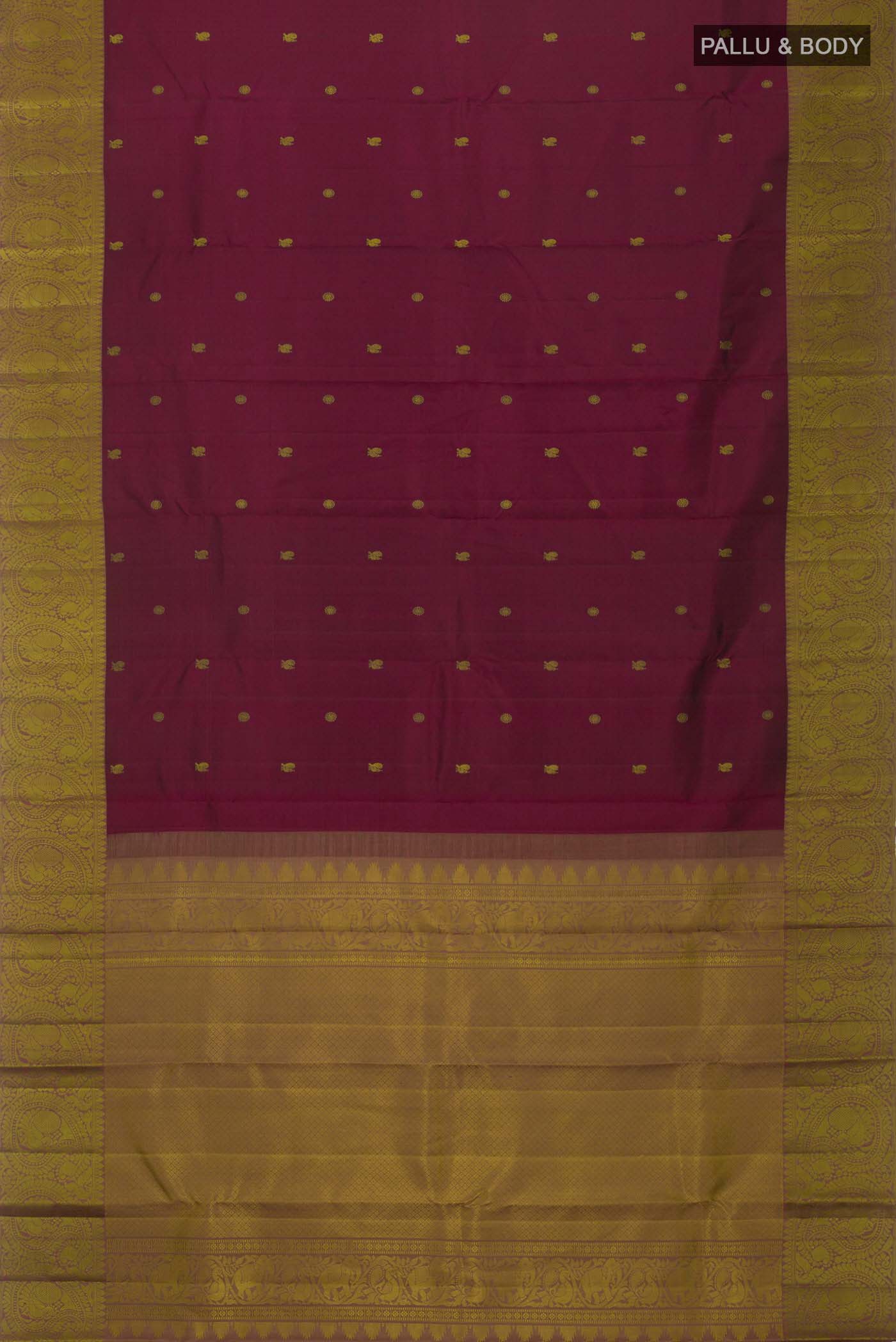 Maroon Kanjivaram Silk Saree - Image 6