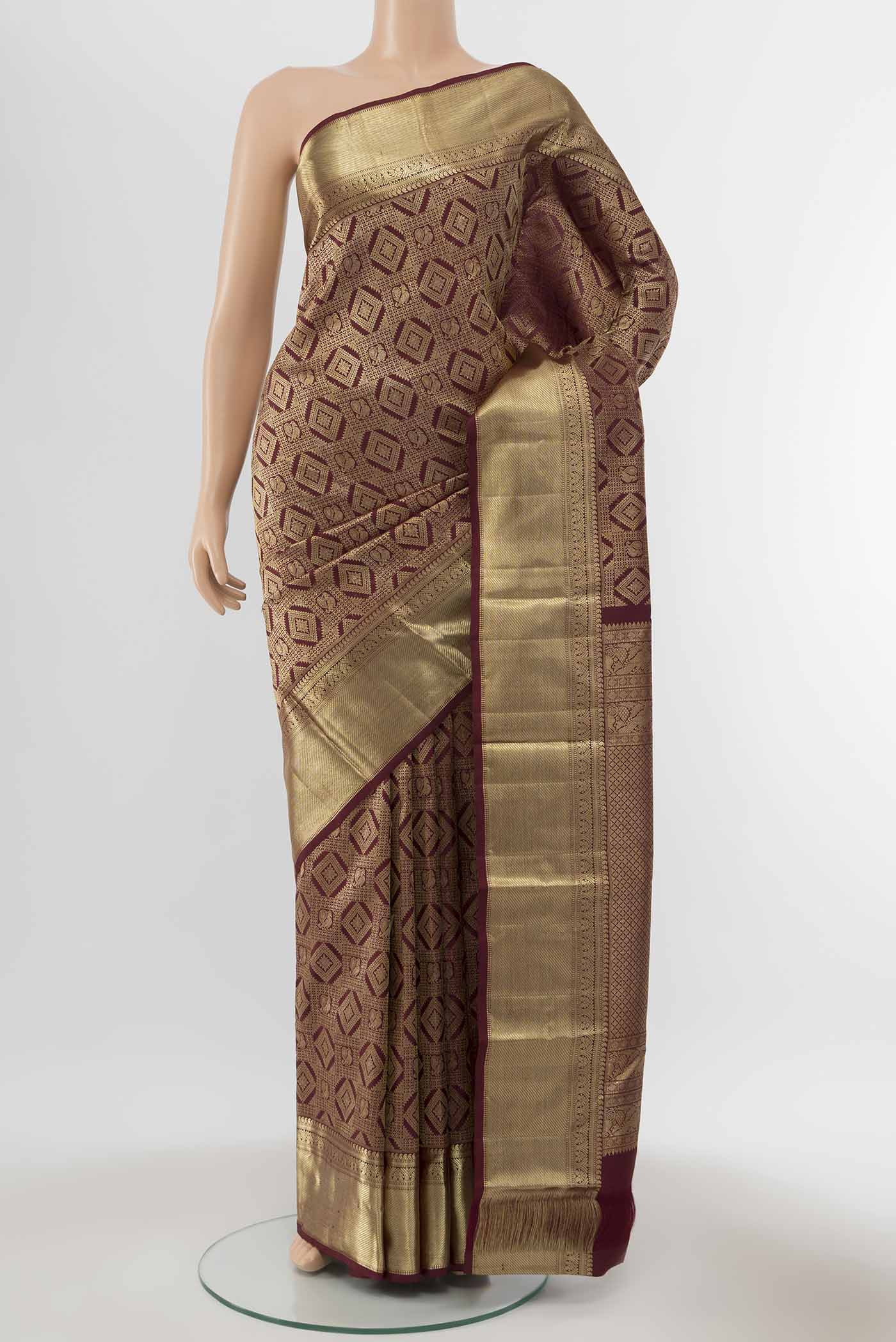 Maroon Kanchipuram Silk Saree
