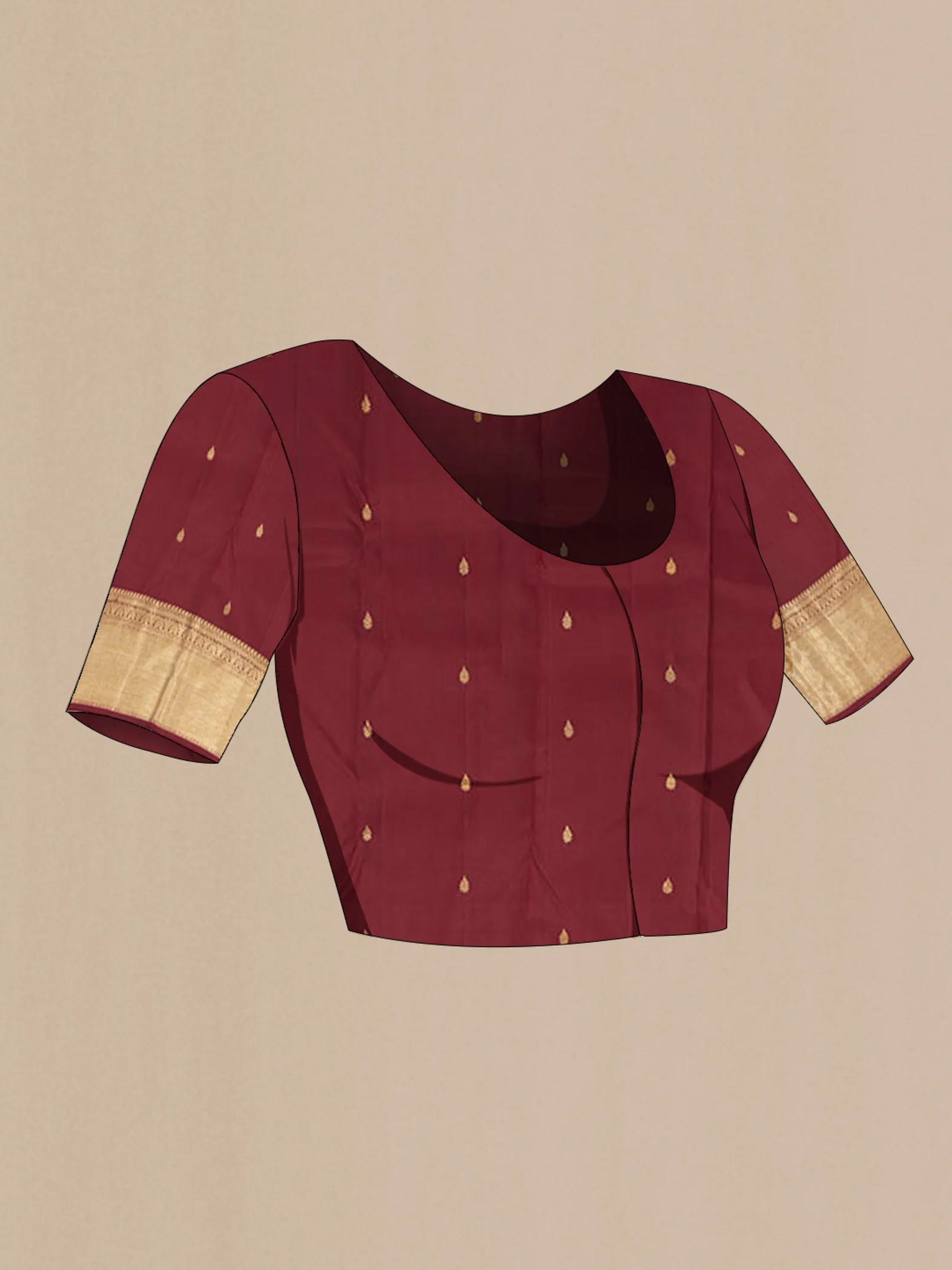 Maroon Kanchipuram Silk Saree - Image 4
