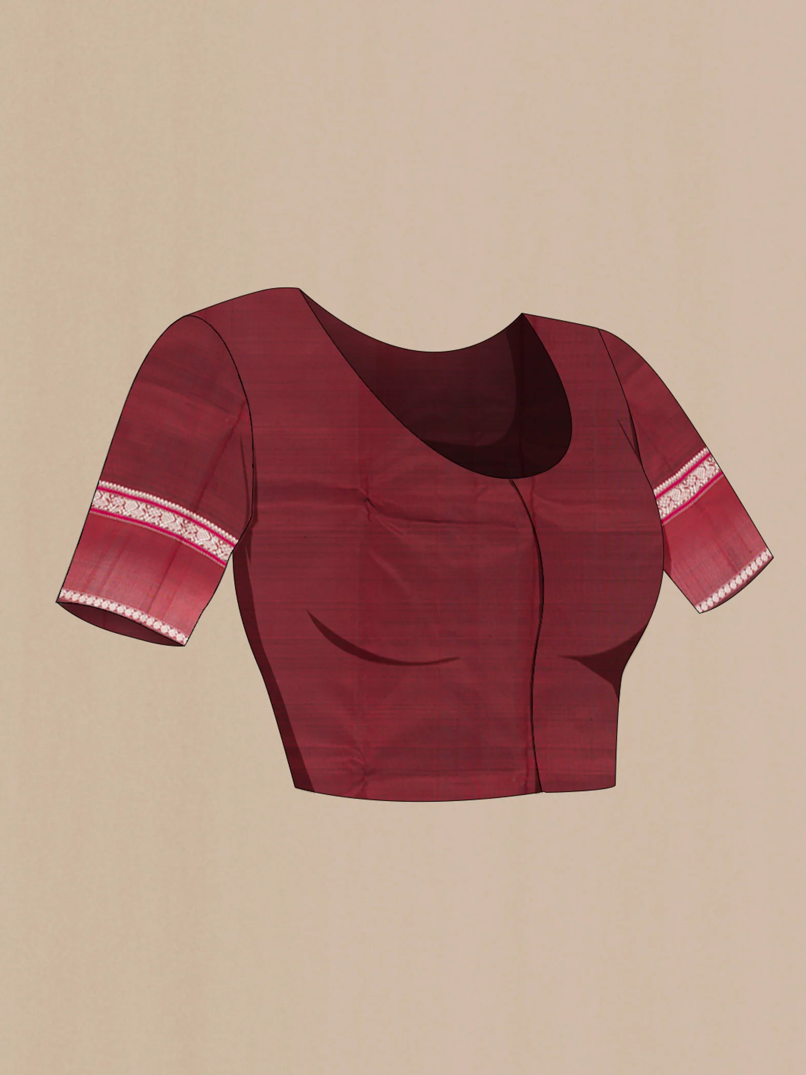 Maroon Kanchipuram Silk Saree - Image 4