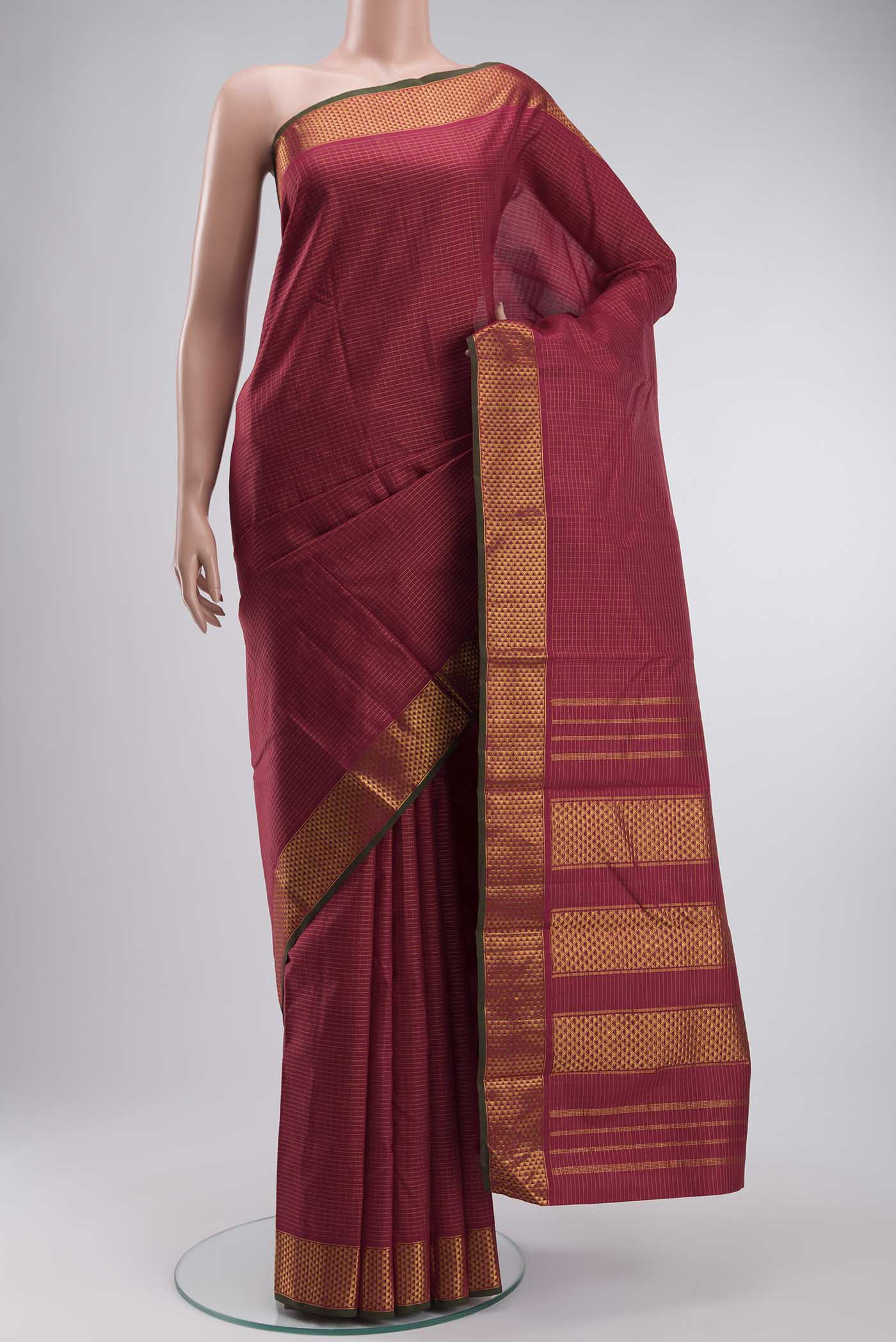 Maroon Kanchipuram Silk Saree