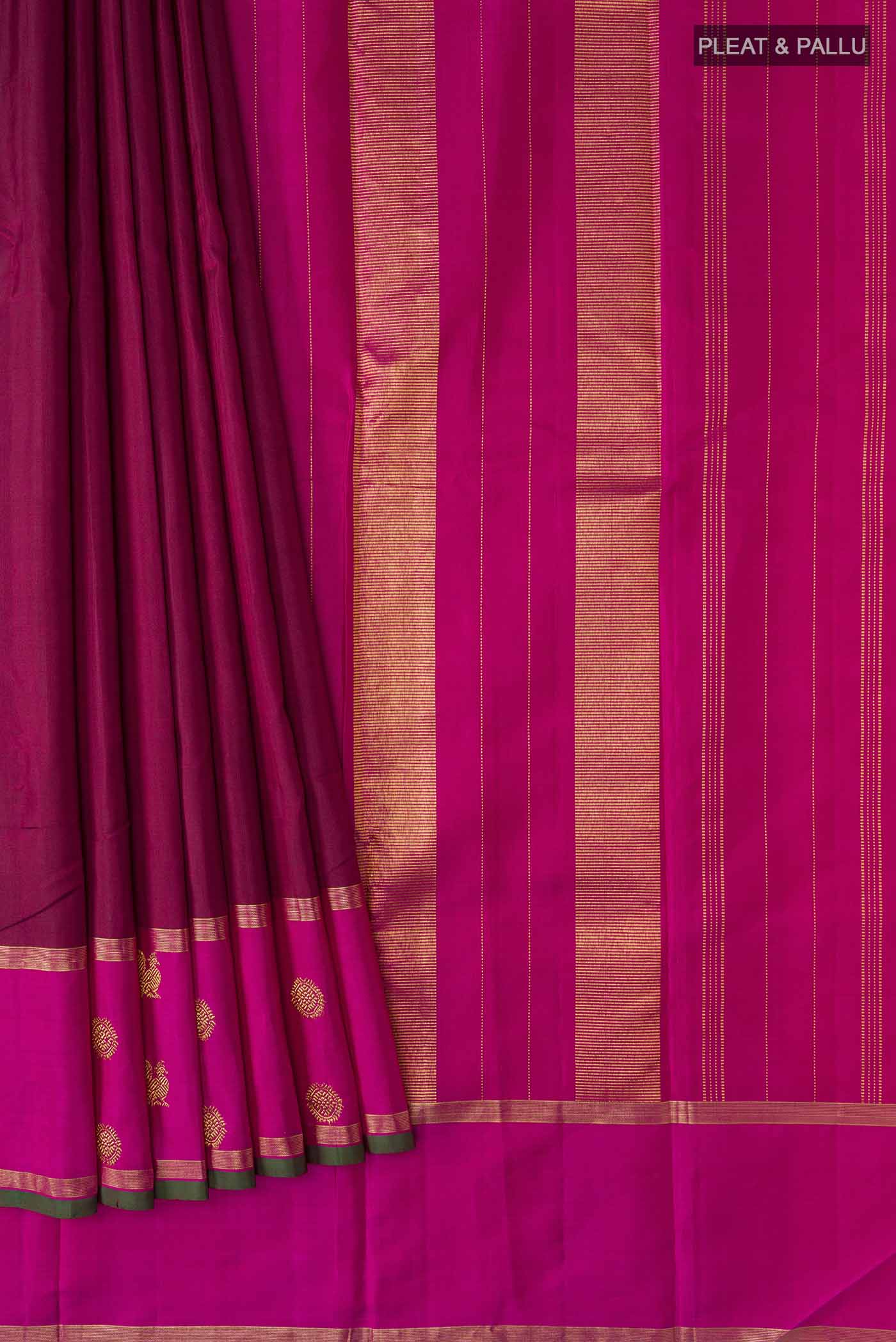 Maroon Kanchipuram Silk Saree - Image 4