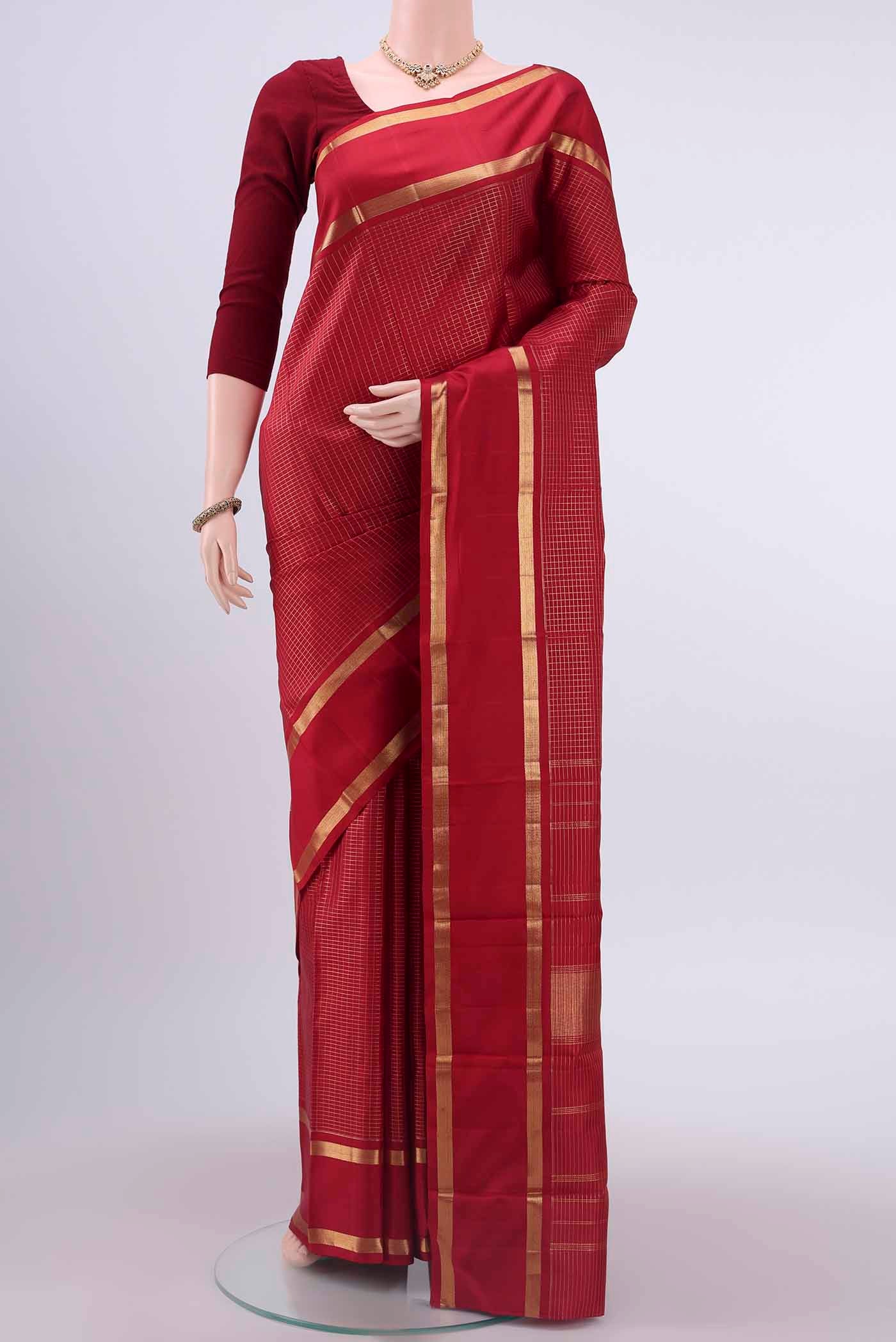 Maroon Kanchipuram Silk Saree