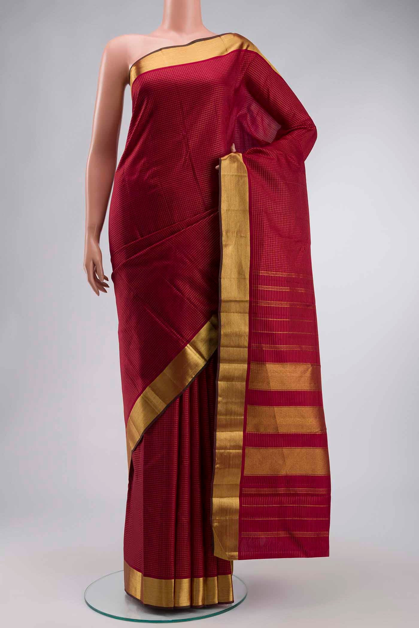 Maroon Kanchipuram Silk Saree