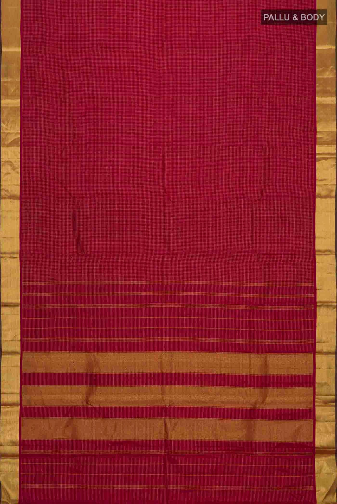 Maroon Kanchipuram Silk Saree - Image 6