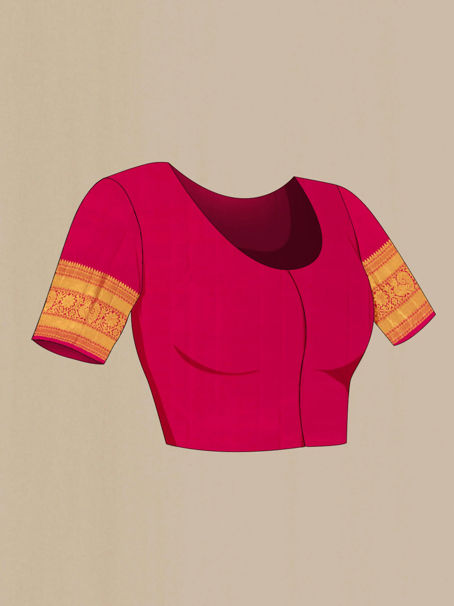 Maroon Kanchipuram Silk Saree - Image 4