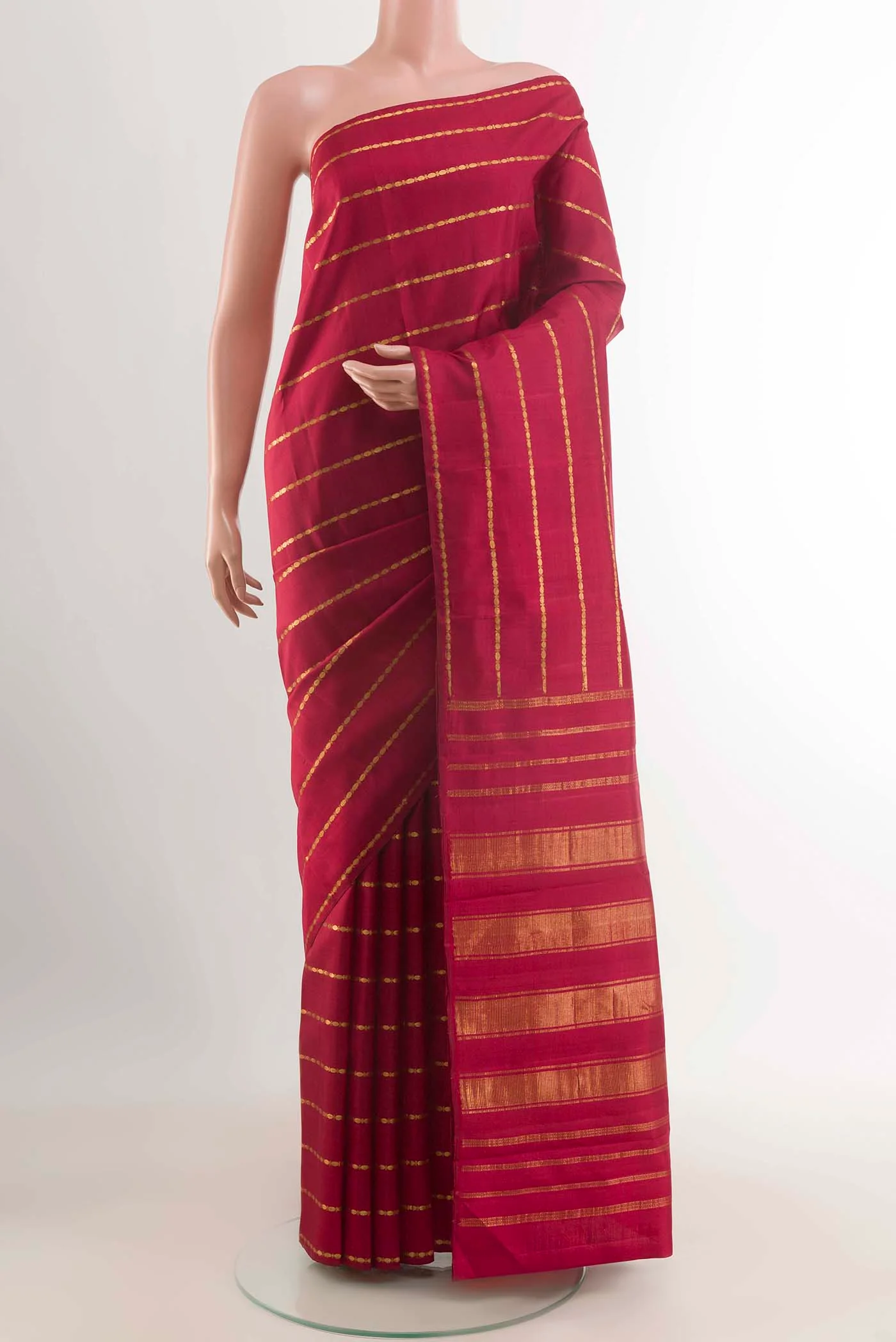 Maroon Kanchipuram Silk Saree