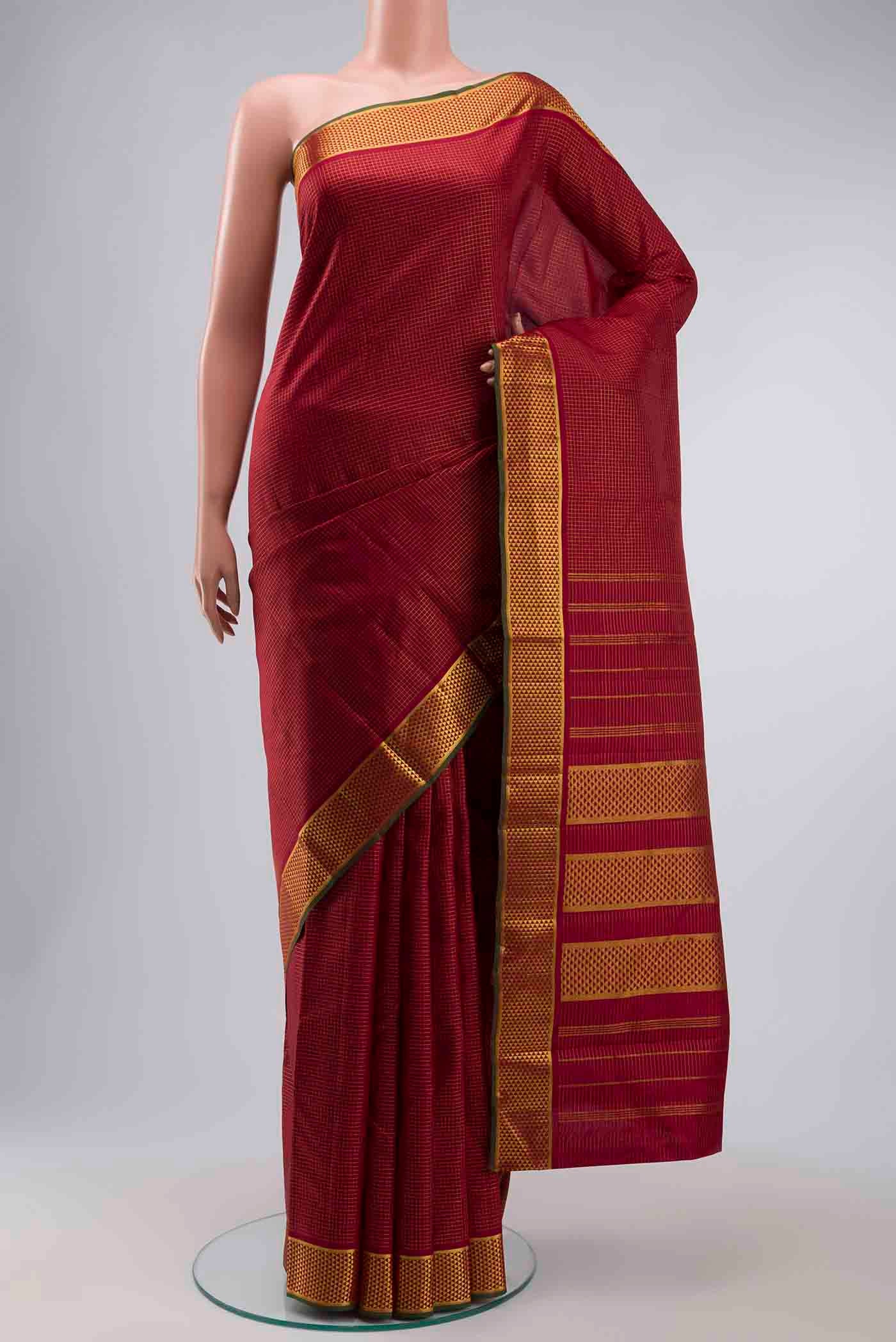 Maroon Kanchipuram Silk Saree