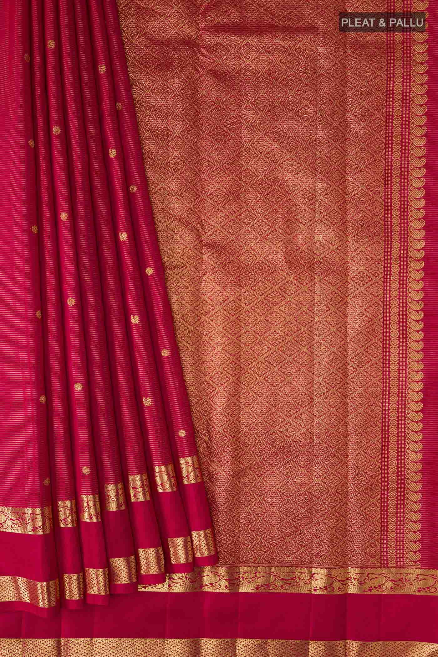 Maroon Kanjivaram Silk Saree - Image 3