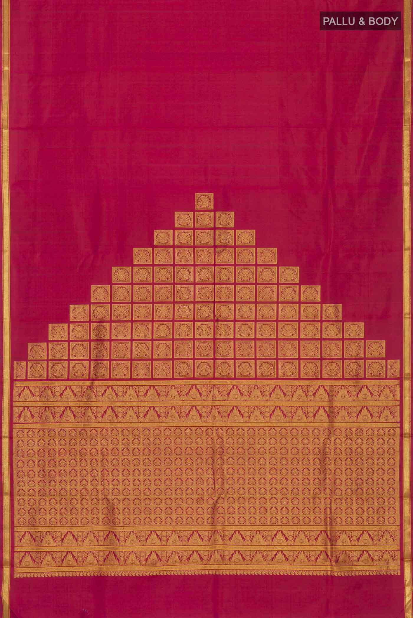 Maroon Kanchipuram Silk Saree - Image 6