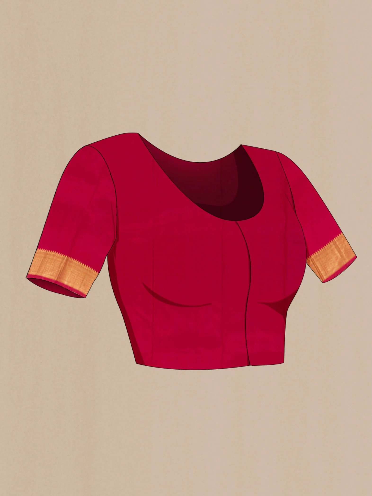 Maroon Kanjivaram Silk Saree - Image 4