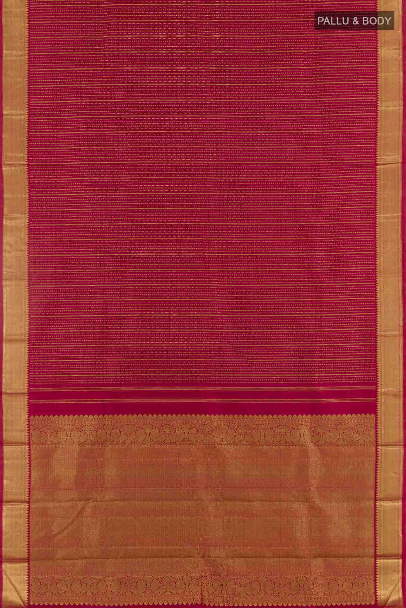 Maroon Kanjivaram Silk Saree - Image 5
