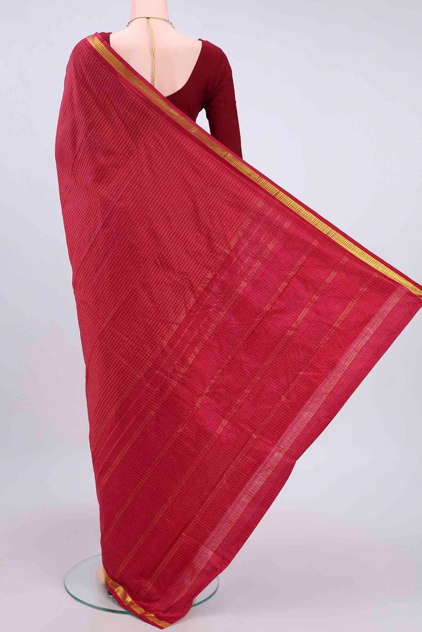 Maroon Kanchipuram Silk Saree - Image 3