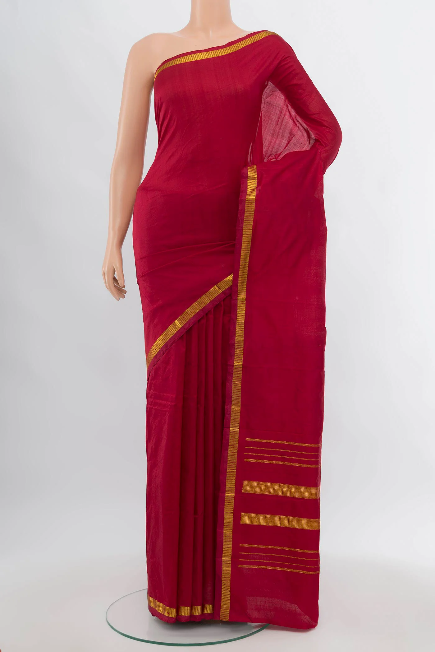 Maroon Kanchipuram Silk Saree