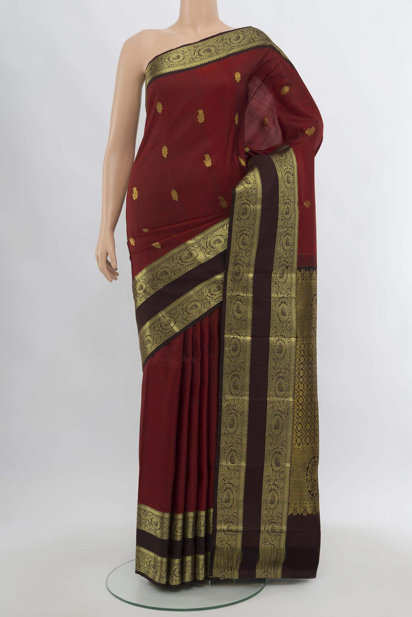 Maroon Kanchipuram Silk Saree
