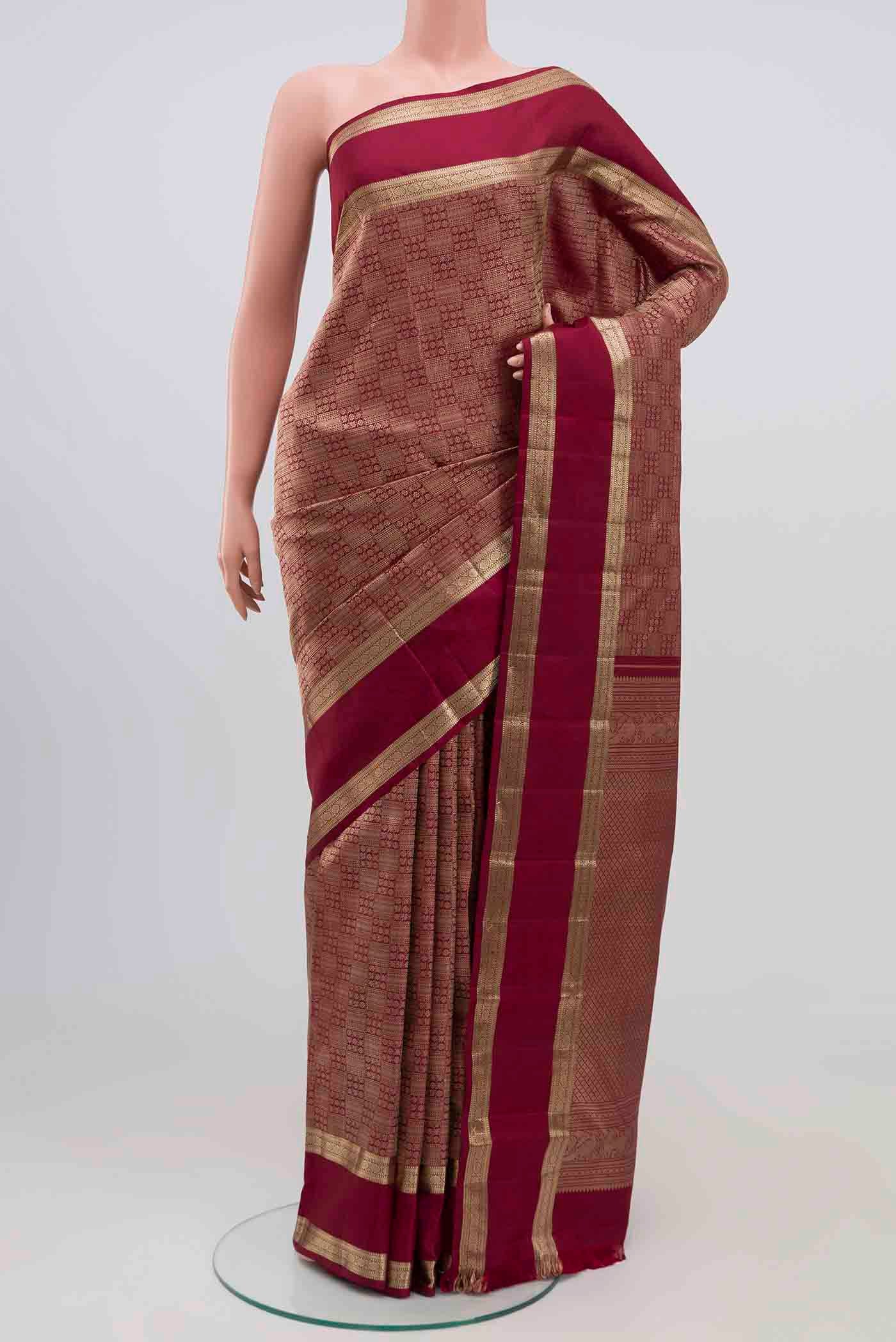 Maroon Kanchipuram Silk Saree