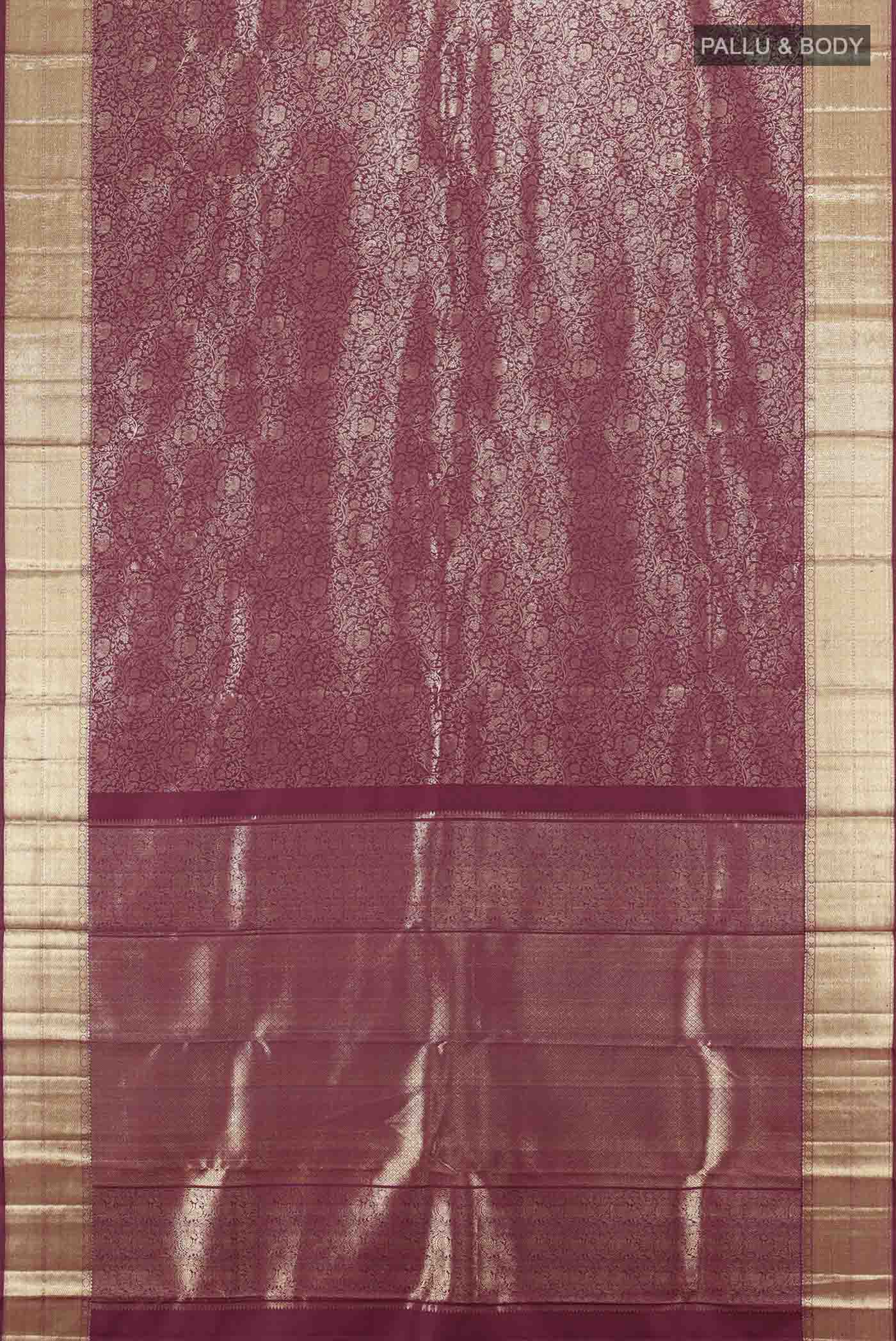 Maroon Kanchipuram Silk Saree - Image 5